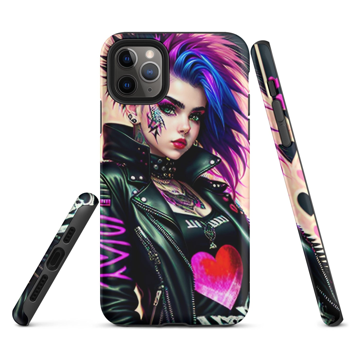 Tough Case for iPhone®, Punk rock phone Case, Emo Phone Case, Cool phone Case, iphone 14, iphone 13, iphone 12, art iphone case