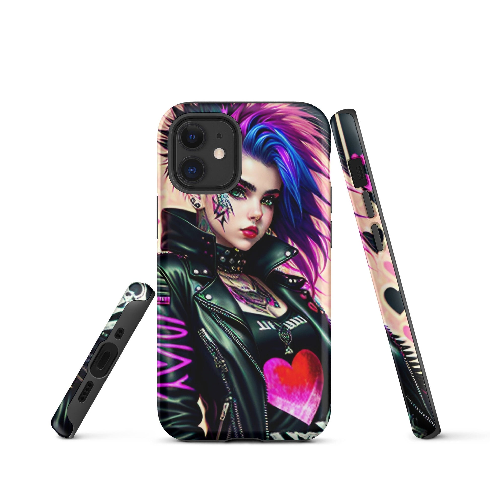 Tough Case for iPhone®, Punk rock phone Case, Emo Phone Case, Cool phone Case, iphone 14, iphone 13, iphone 12, art iphone case