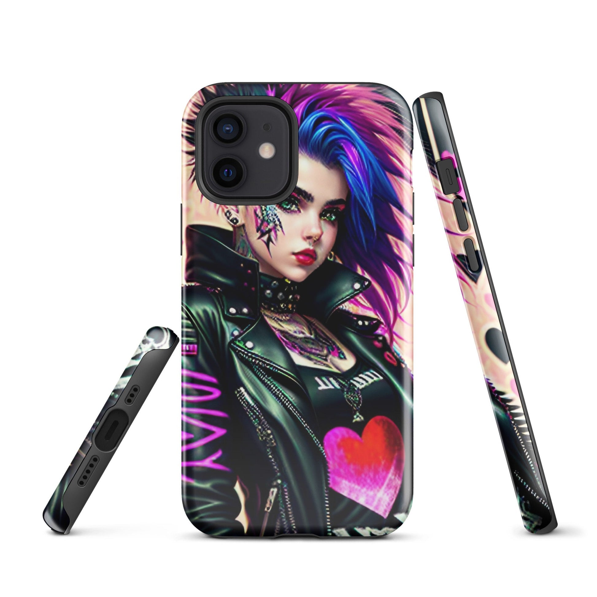 Tough Case for iPhone®, Punk rock phone Case, Emo Phone Case, Cool phone Case, iphone 14, iphone 13, iphone 12, art iphone case