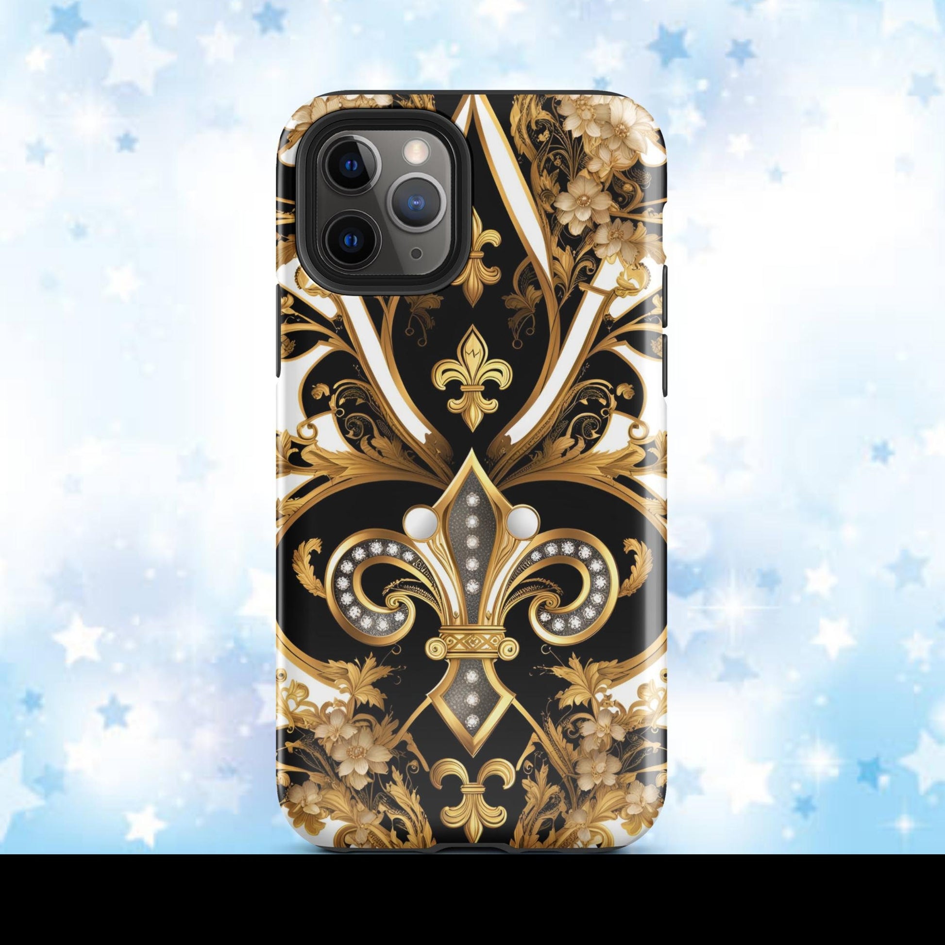 Tough Case for iPhone®, Gold and Black fleur de lis, New Orleans phone case, Louisiana iphone case, popular iphone case, bestseller phone