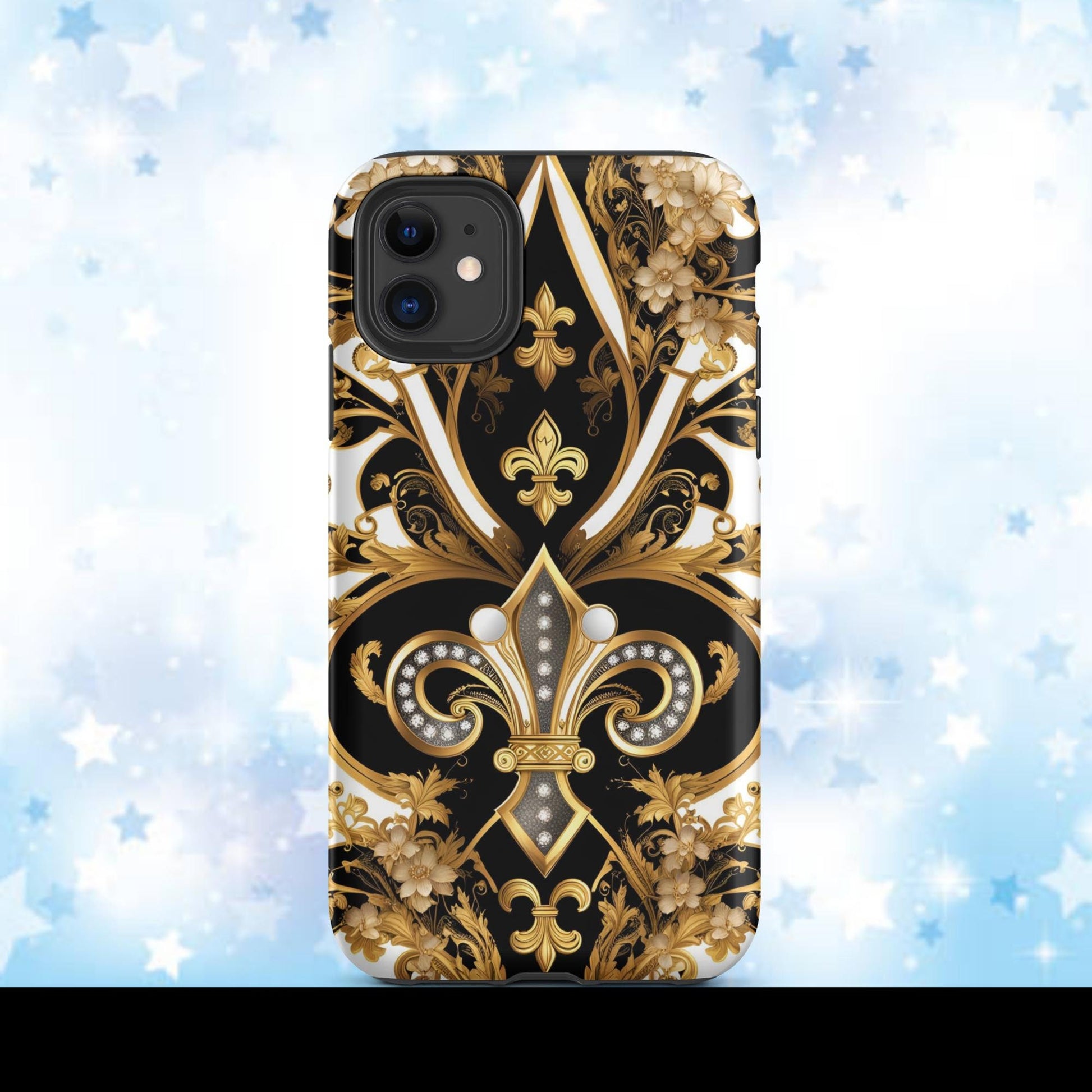 Tough Case for iPhone®, Gold and Black fleur de lis, New Orleans phone case, Louisiana iphone case, popular iphone case, bestseller phone