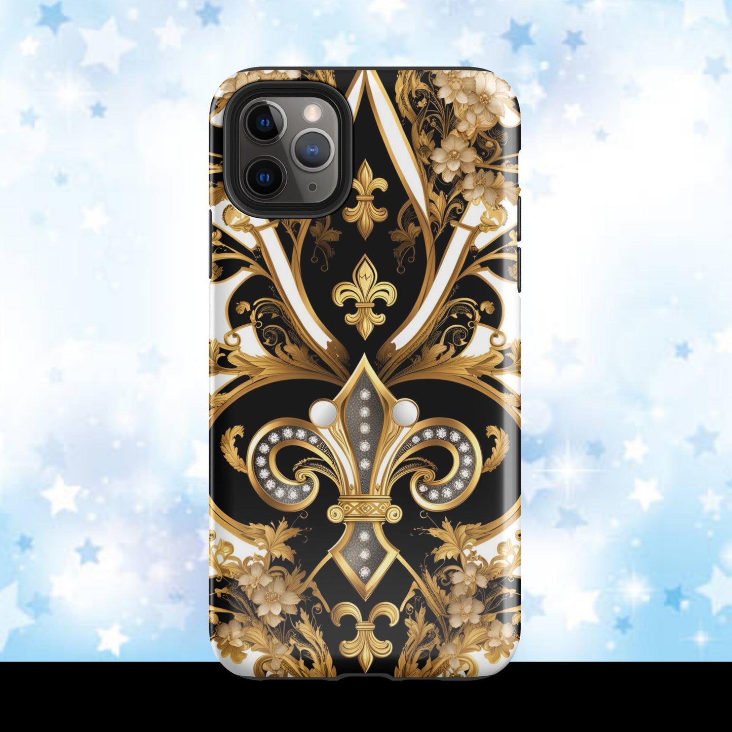 Tough Case for iPhone®, Gold and Black fleur de lis, New Orleans phone case, Louisiana iphone case, popular iphone case, bestseller phone