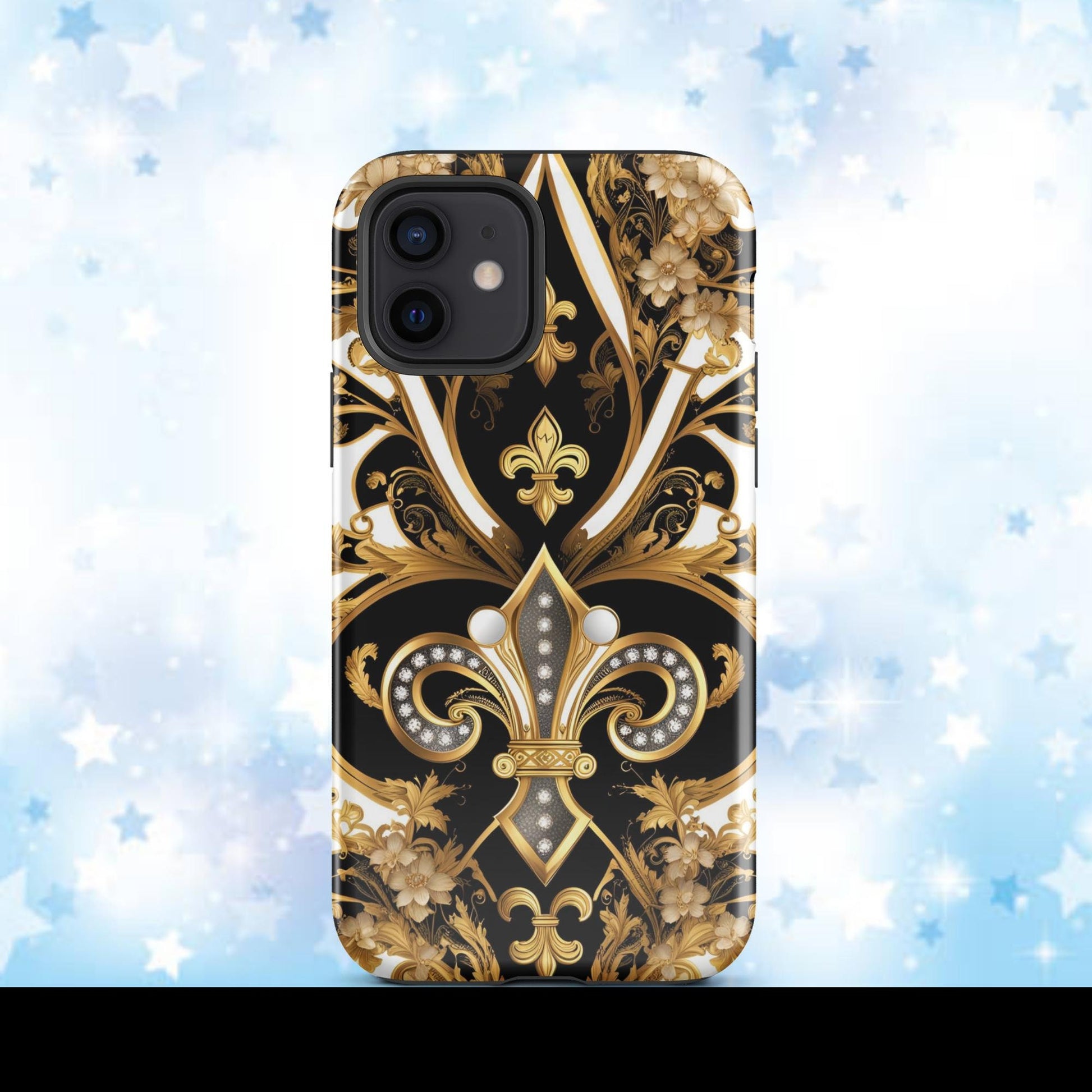 Tough Case for iPhone®, Gold and Black fleur de lis, New Orleans phone case, Louisiana iphone case, popular iphone case, bestseller phone