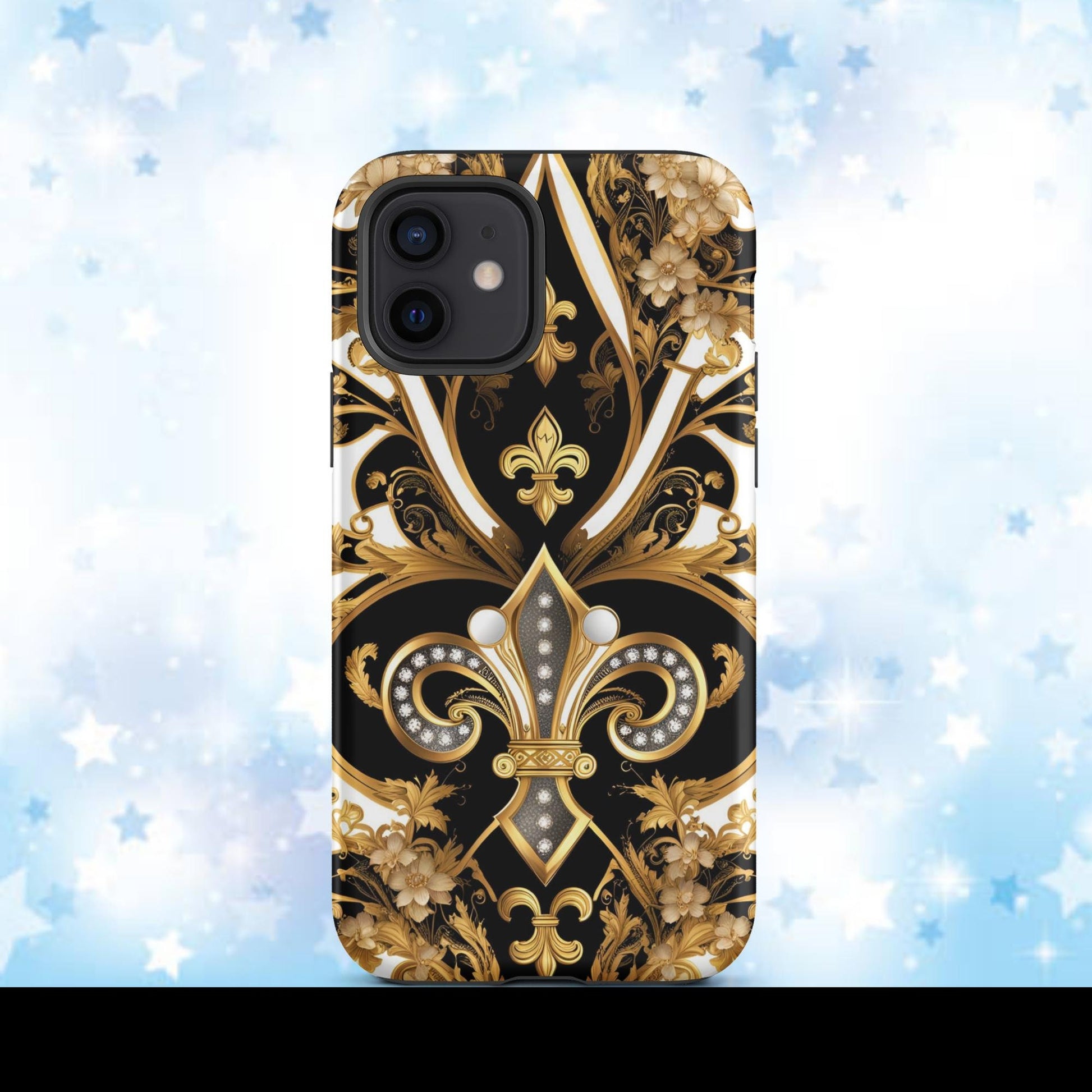 Tough Case for iPhone®, Gold and Black fleur de lis, New Orleans phone case, Louisiana iphone case, popular iphone case, bestseller phone