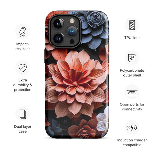 Clay Flower iphone case, impact resistant phone case, trending phone case, popular phone case, Tough Case for iPhone®