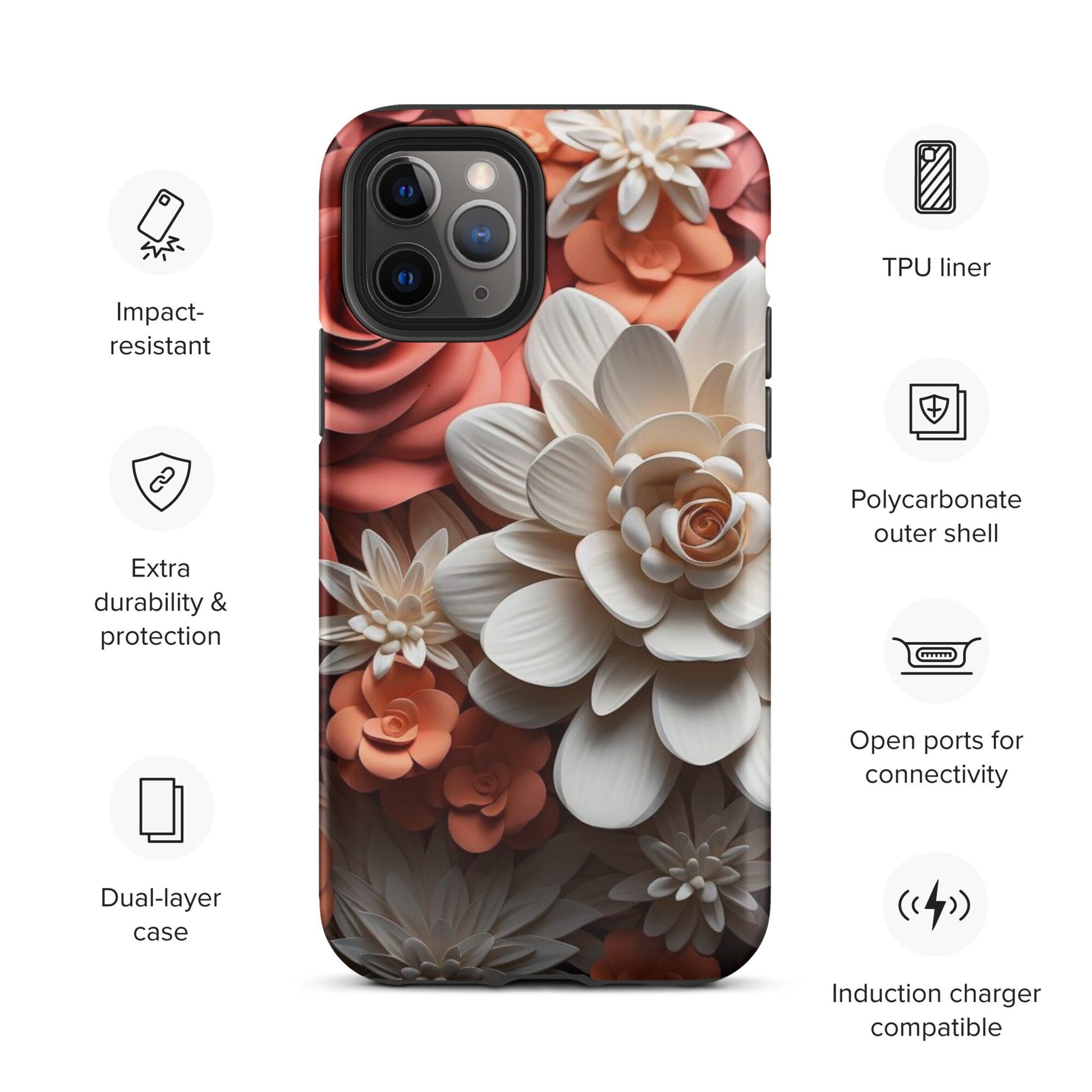 Clay phone flower design, Iphone flower case, trending iphone case, impact phone case, Tough Case for iPhone®