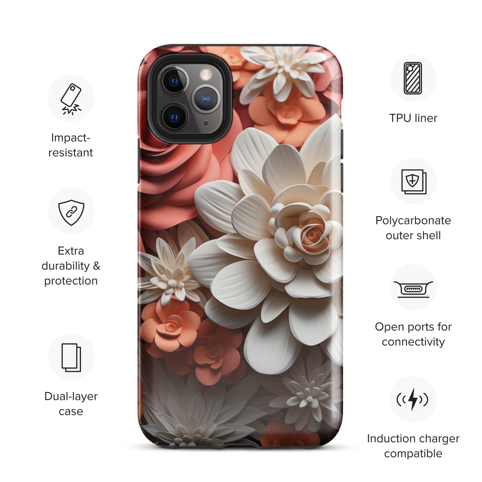 Clay phone flower design, Iphone flower case, trending iphone case, impact phone case, Tough Case for iPhone®