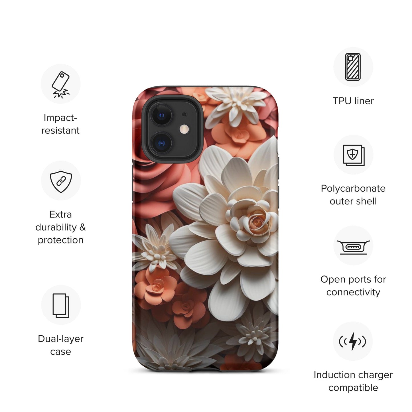 Clay phone flower design, Iphone flower case, trending iphone case, impact phone case, Tough Case for iPhone®