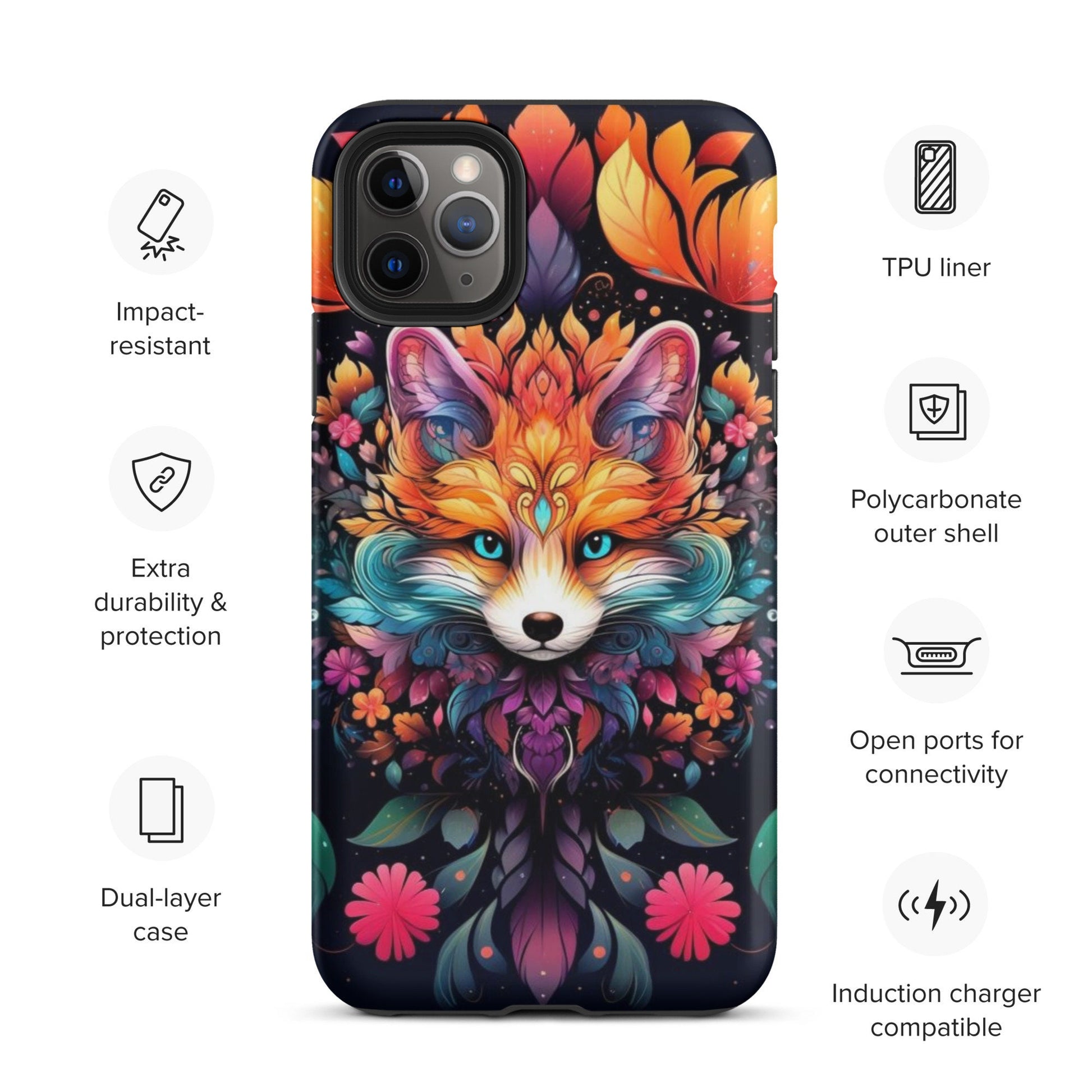 Fox phone case, popular phone case, trending phone case, animal phone case, Mandala phone case, colorful phone case, Case for iPhone®