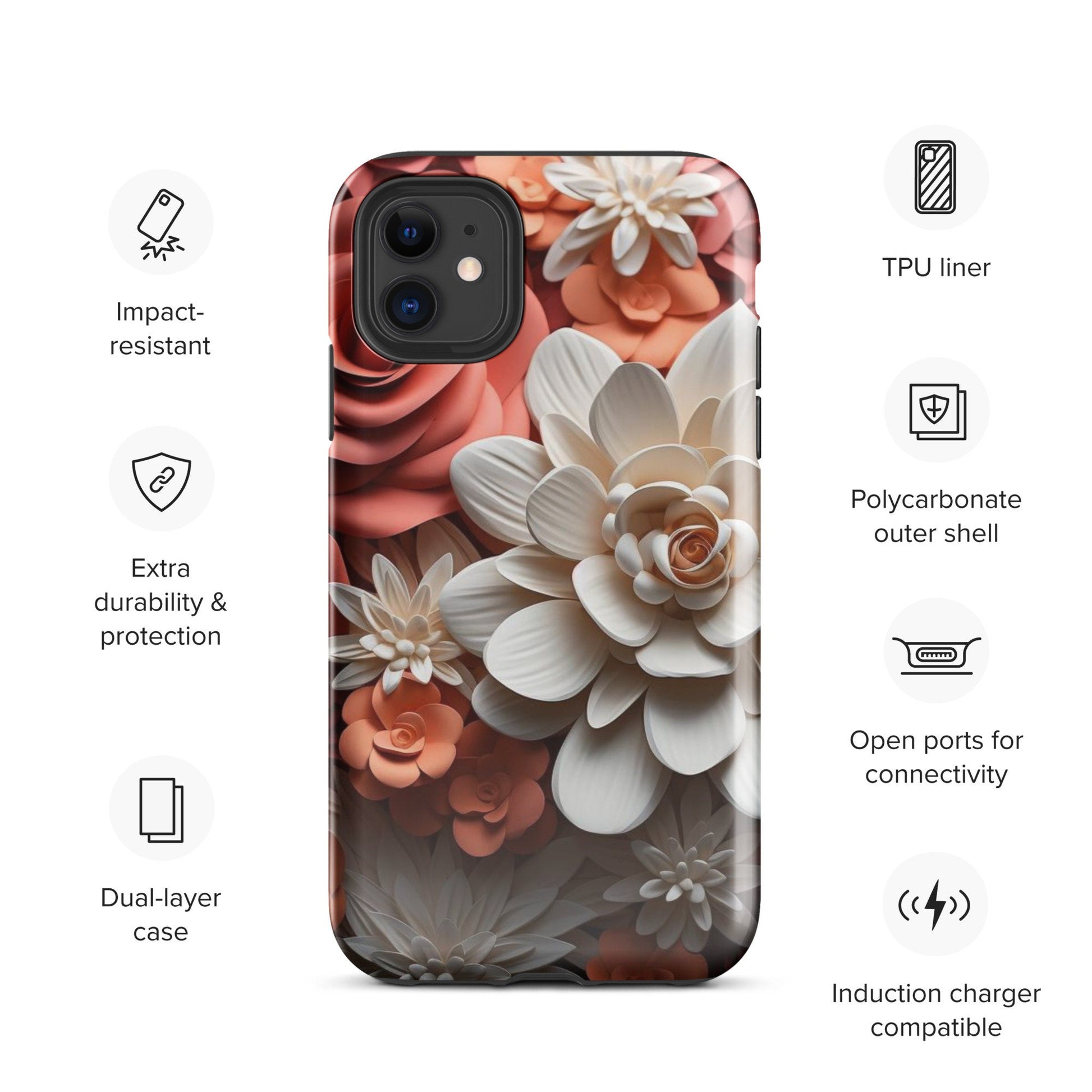 Clay phone flower design, Iphone flower case, trending iphone case, impact phone case, Tough Case for iPhone®