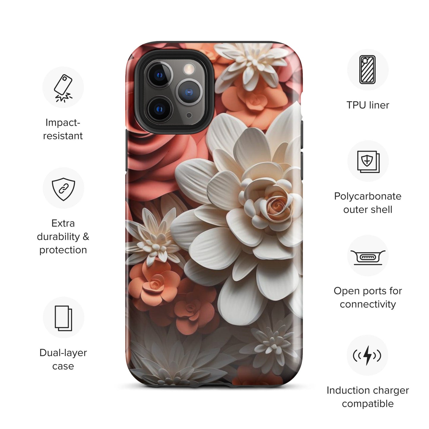 Clay phone flower design, Iphone flower case, trending iphone case, impact phone case, Tough Case for iPhone®