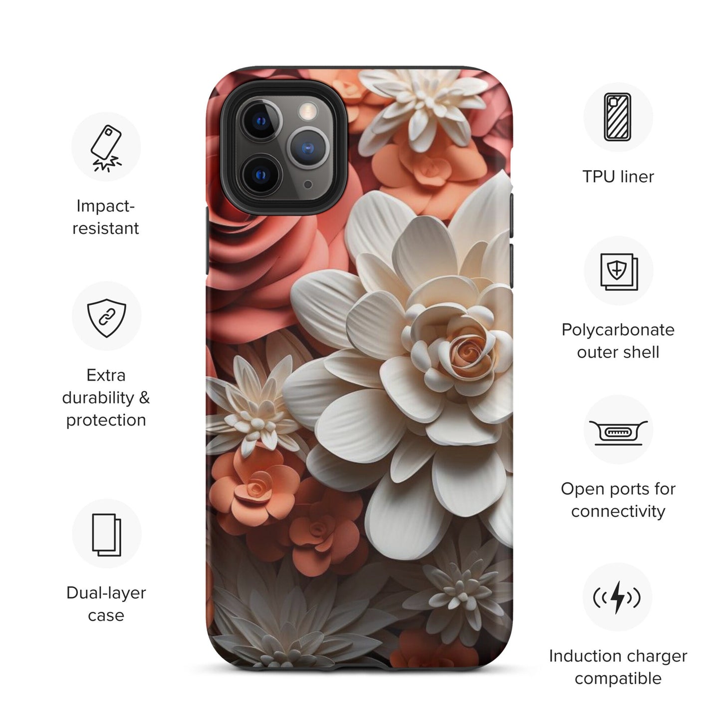 Clay phone flower design, Iphone flower case, trending iphone case, impact phone case, Tough Case for iPhone®