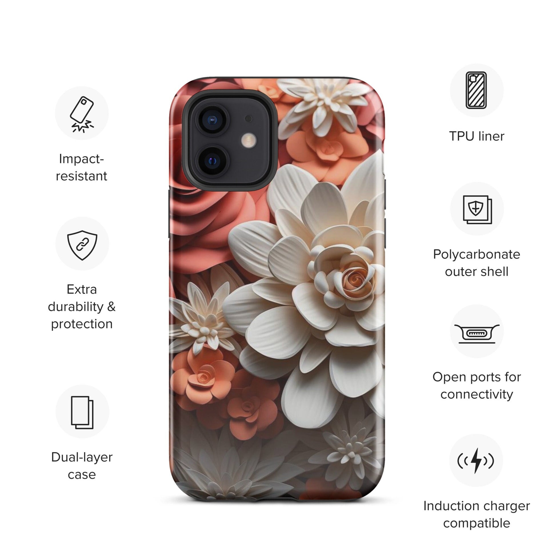 Clay phone flower design, Iphone flower case, trending iphone case, impact phone case, Tough Case for iPhone®