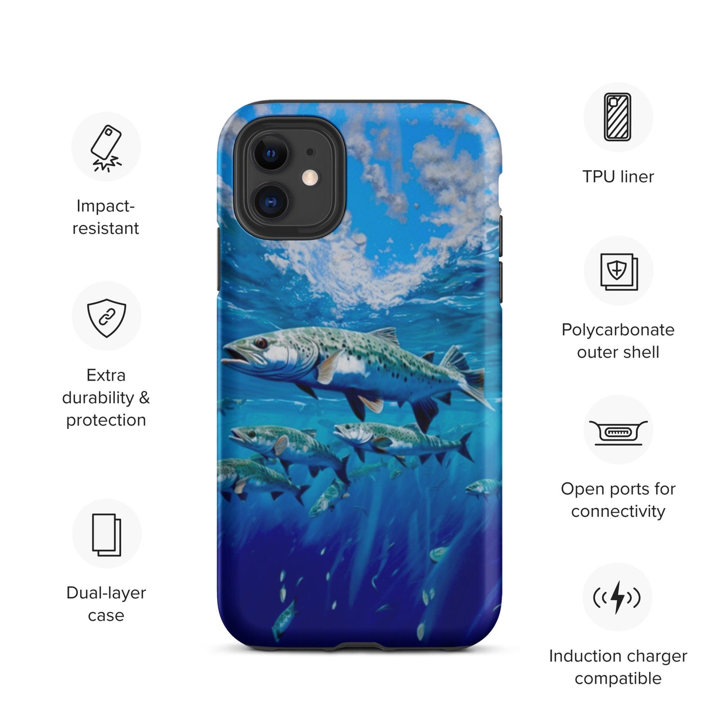 Fish phone case, iphone fish cell phone case, Trout phone case, fishing phone case for him, popular phone case, Tough Case for iPhone®