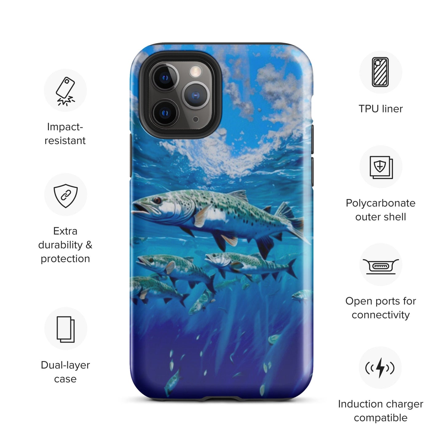 Fish phone case, iphone fish cell phone case, Trout phone case, fishing phone case for him, popular phone case, Tough Case for iPhone®