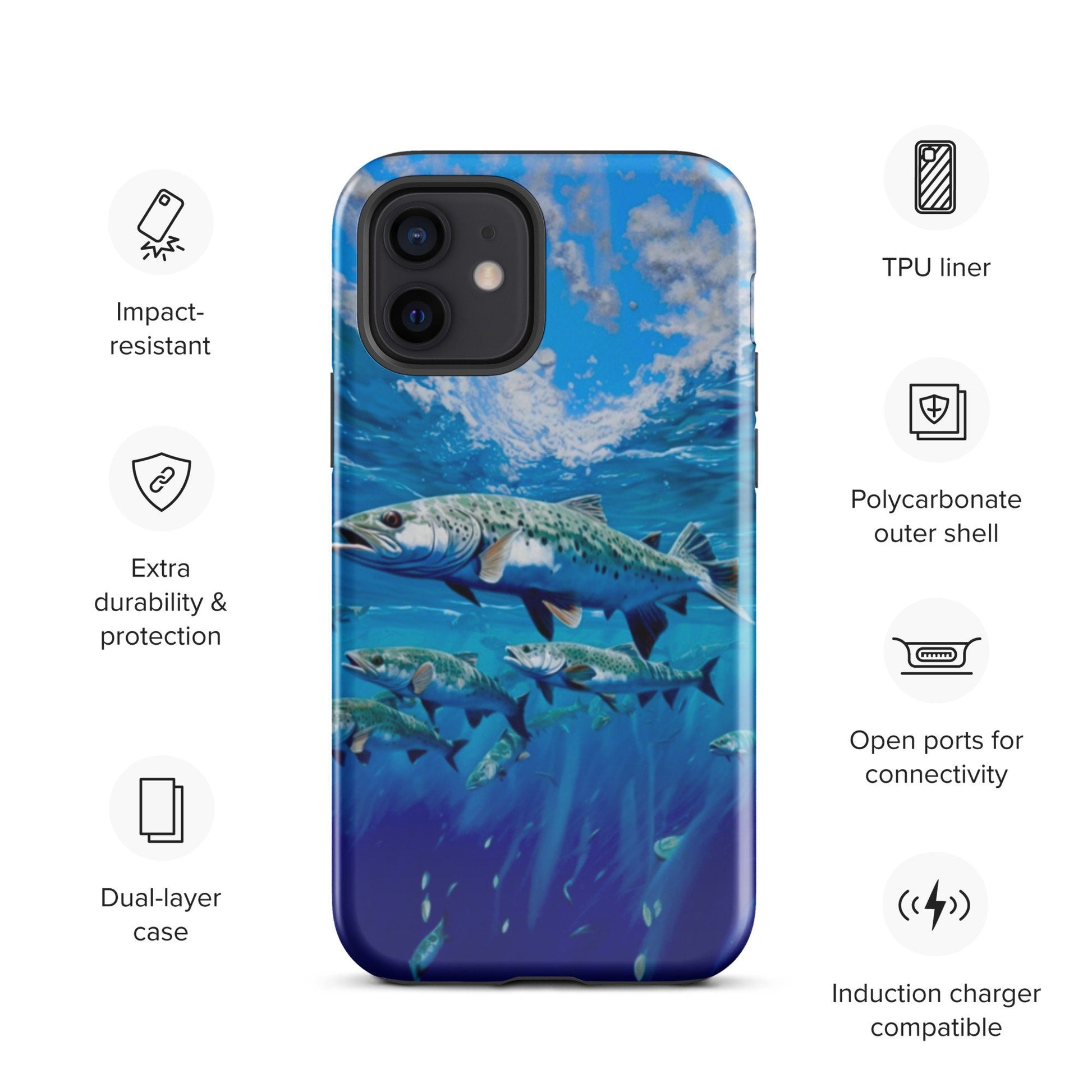 Fish phone case, iphone fish cell phone case, Trout phone case, fishing phone case for him, popular phone case, Tough Case for iPhone®
