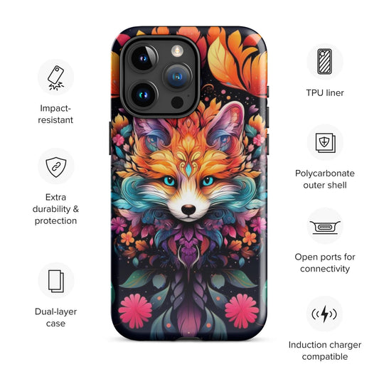 Fox phone case, popular phone case, trending phone case, animal phone case, Mandala phone case, colorful phone case, Case for iPhone®