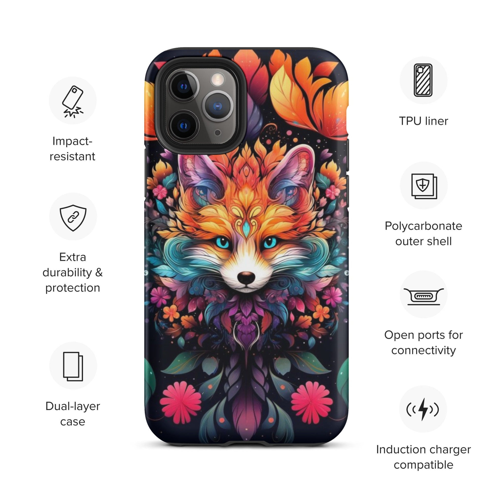 Fox phone case, popular phone case, trending phone case, animal phone case, Mandala phone case, colorful phone case, Case for iPhone®