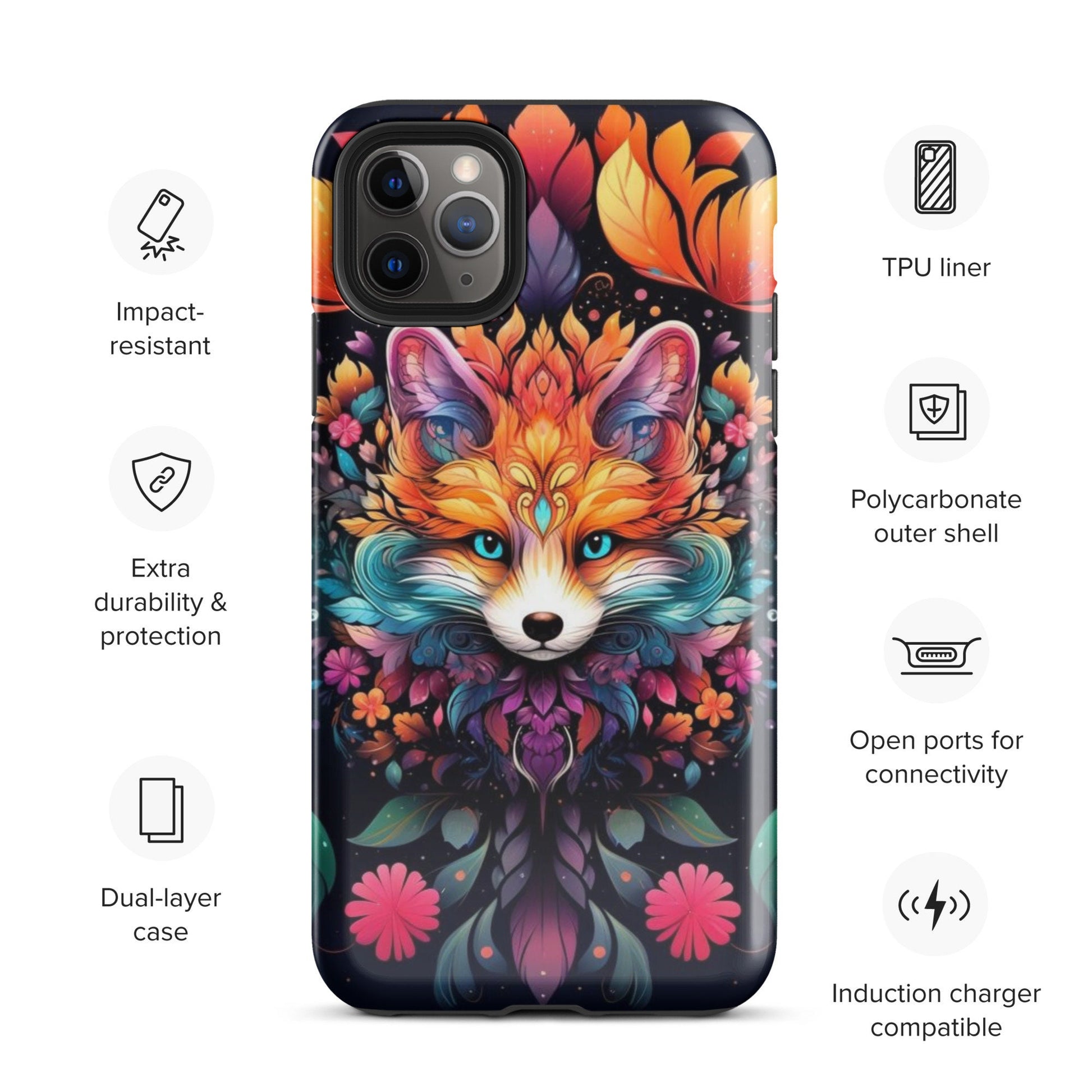 Fox phone case, popular phone case, trending phone case, animal phone case, Mandala phone case, colorful phone case, Case for iPhone®