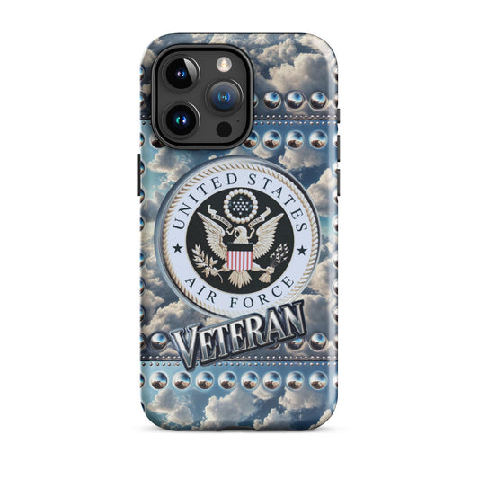 Tough Case for iPhone®,Airforce Veteran iphone case, Retired veteran phone case, anutcase, Tough Case for iPhone®, military phone case,
