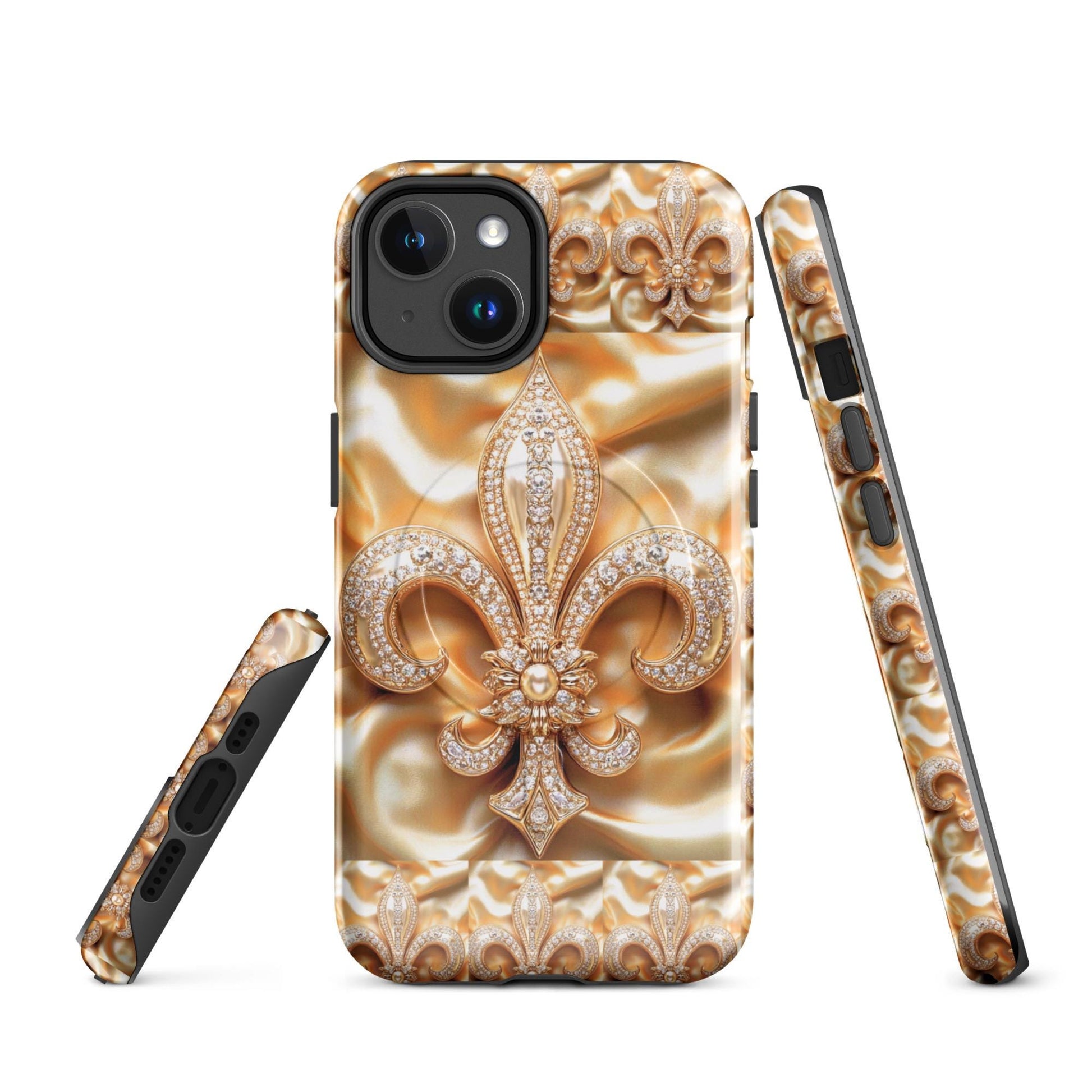 MagSafe® tough case for iPhone®, Mardi Gras , New Orleans, Nola, Fleur de lis, Carnival phone Case, Iphone 16, Iphone 16 max, iphone 16 pro