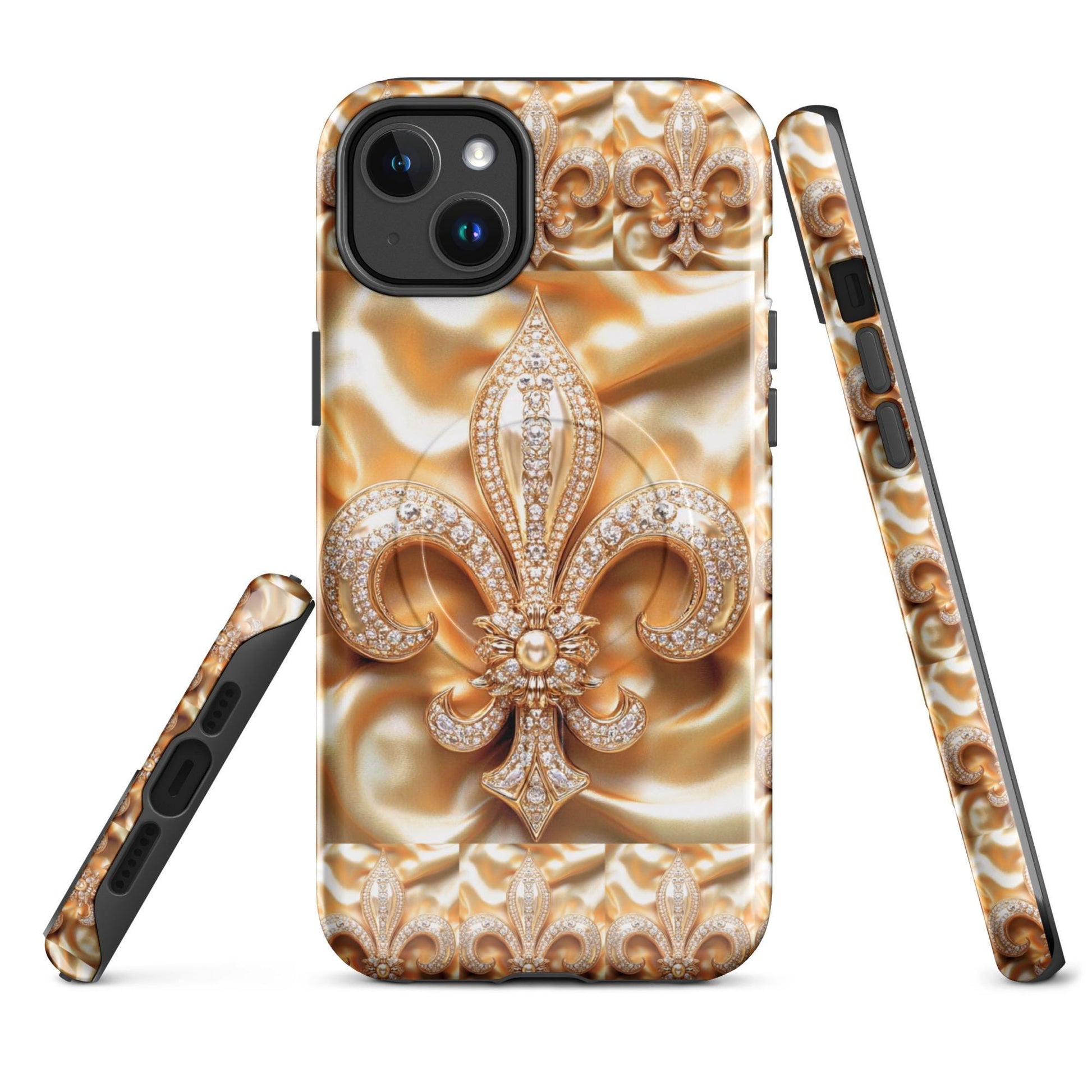 MagSafe® tough case for iPhone®, Mardi Gras , New Orleans, Nola, Fleur de lis, Carnival phone Case, Iphone 16, Iphone 16 max, iphone 16 pro