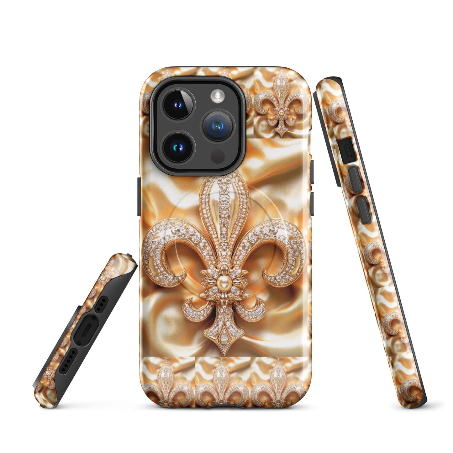 MagSafe® tough case for iPhone®, Mardi Gras , New Orleans, Nola, Fleur de lis, Carnival phone Case, Iphone 16, Iphone 16 max, iphone 16 pro