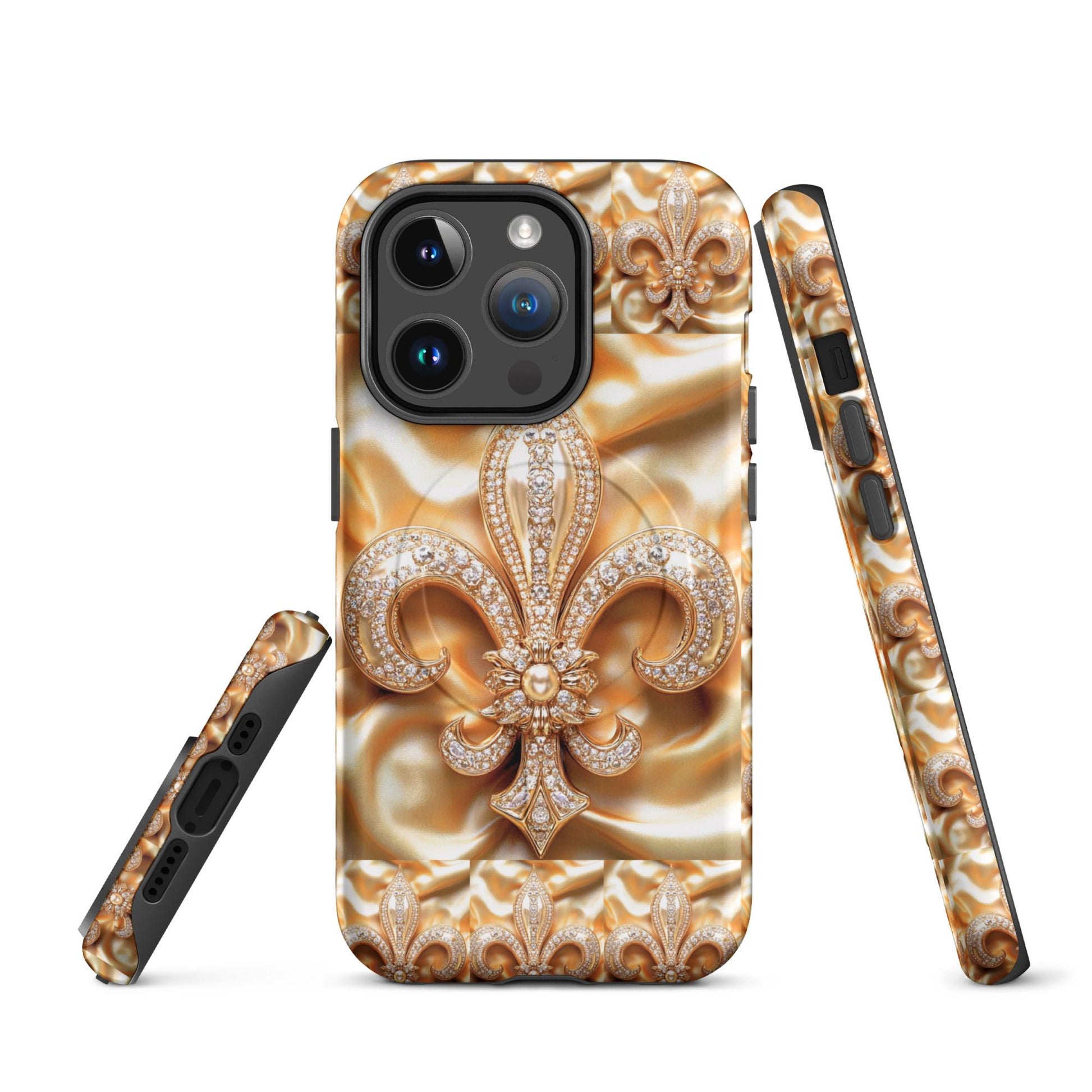 MagSafe® tough case for iPhone®, Mardi Gras , New Orleans, Nola, Fleur de lis, Carnival phone Case, Iphone 16, Iphone 16 max, iphone 16 pro
