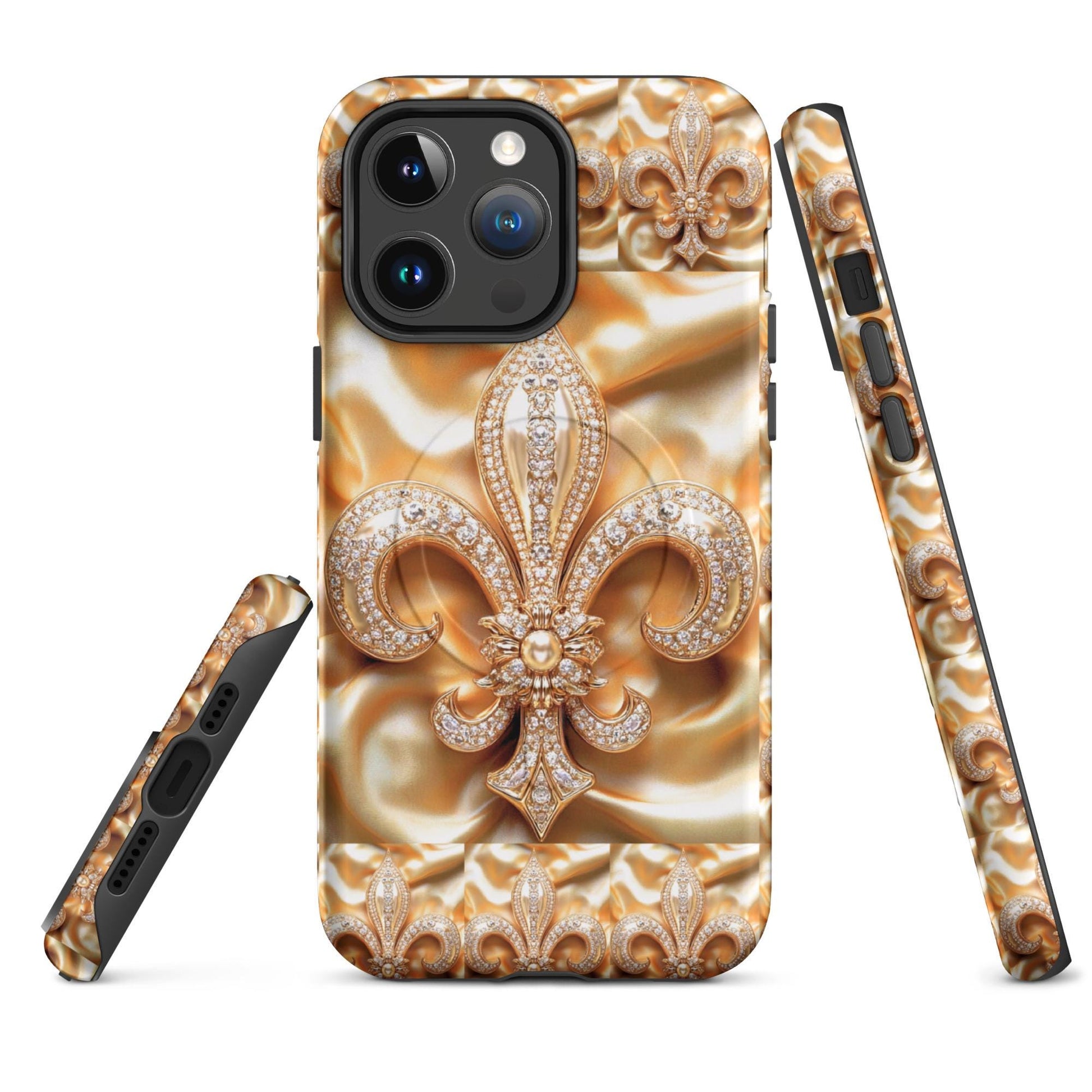 MagSafe® tough case for iPhone®, Mardi Gras , New Orleans, Nola, Fleur de lis, Carnival phone Case, Iphone 16, Iphone 16 max, iphone 16 pro