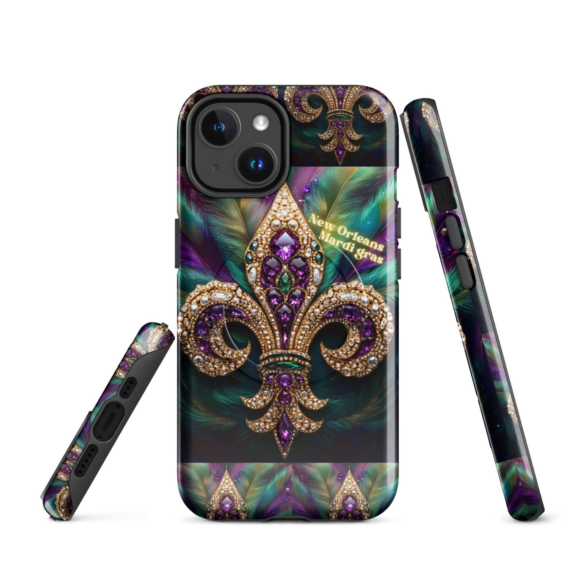 MagSafe® tough case for iPhone®, Mardi Gras cell phone Case, Mardi Gras iphone case, Mardi Gras Magsafe case, Mardi Gras Iphone 16 case,