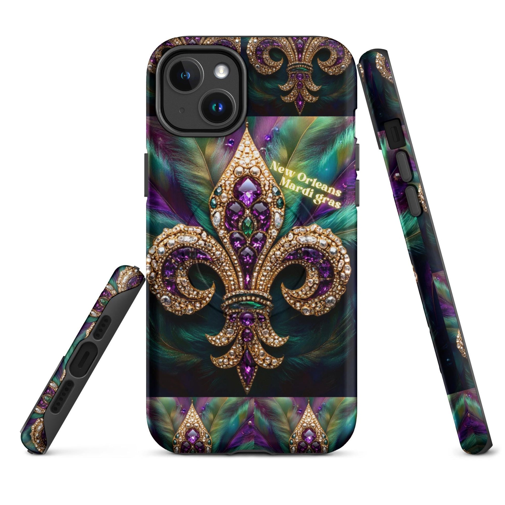 MagSafe® tough case for iPhone®, Mardi Gras cell phone Case, Mardi Gras iphone case, Mardi Gras Magsafe case, Mardi Gras Iphone 16 case,