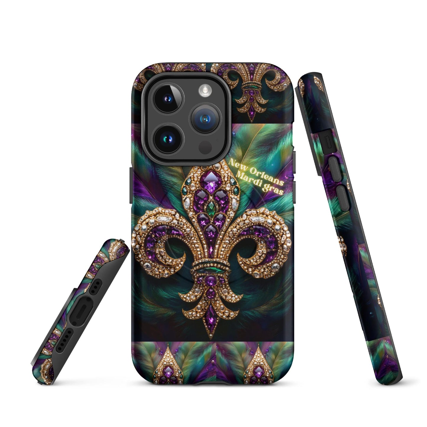 MagSafe® tough case for iPhone®, Mardi Gras cell phone Case, Mardi Gras iphone case, Mardi Gras Magsafe case, Mardi Gras Iphone 16 case,
