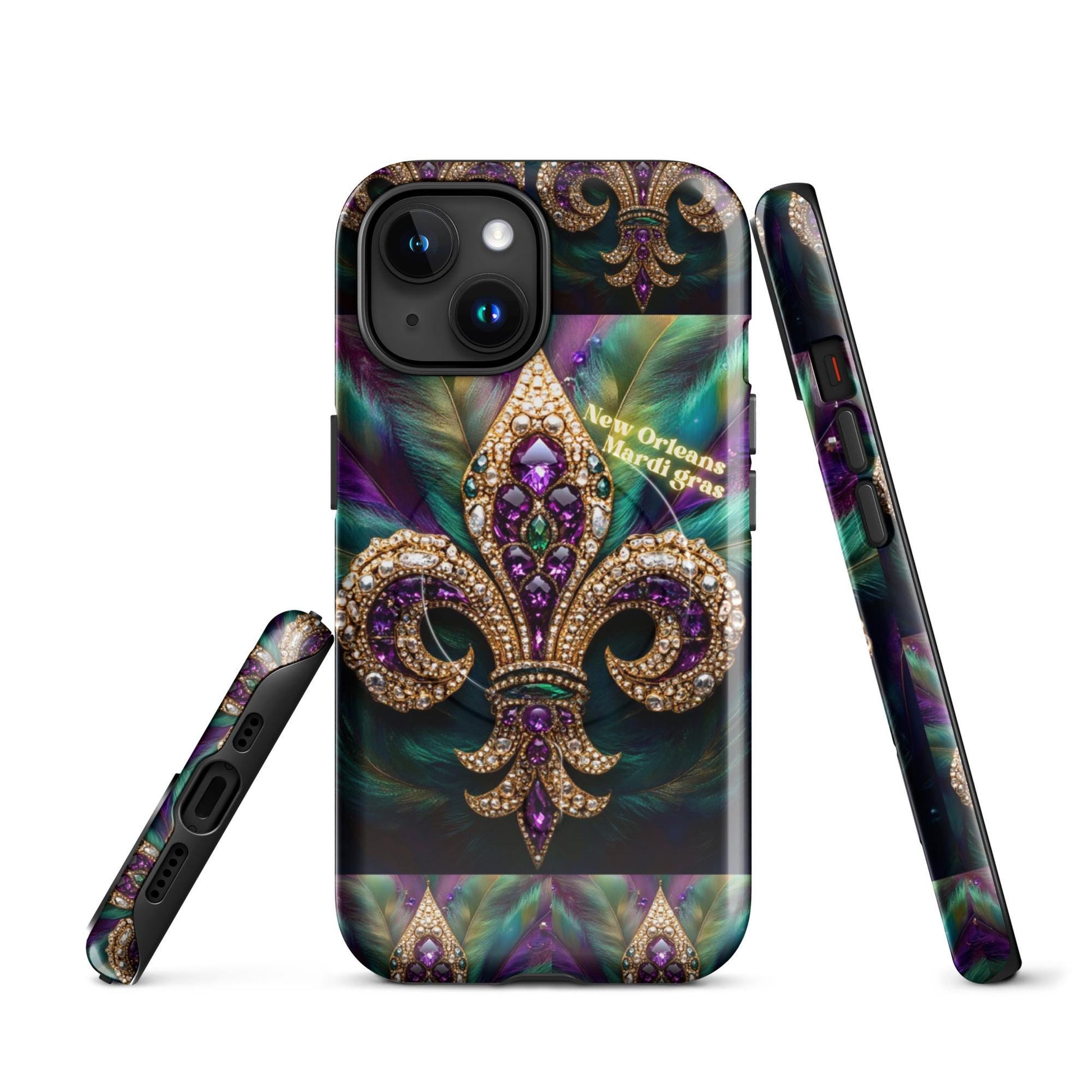 MagSafe® tough case for iPhone®, Mardi Gras cell phone Case, Mardi Gras iphone case, Mardi Gras Magsafe case, Mardi Gras Iphone 16 case,
