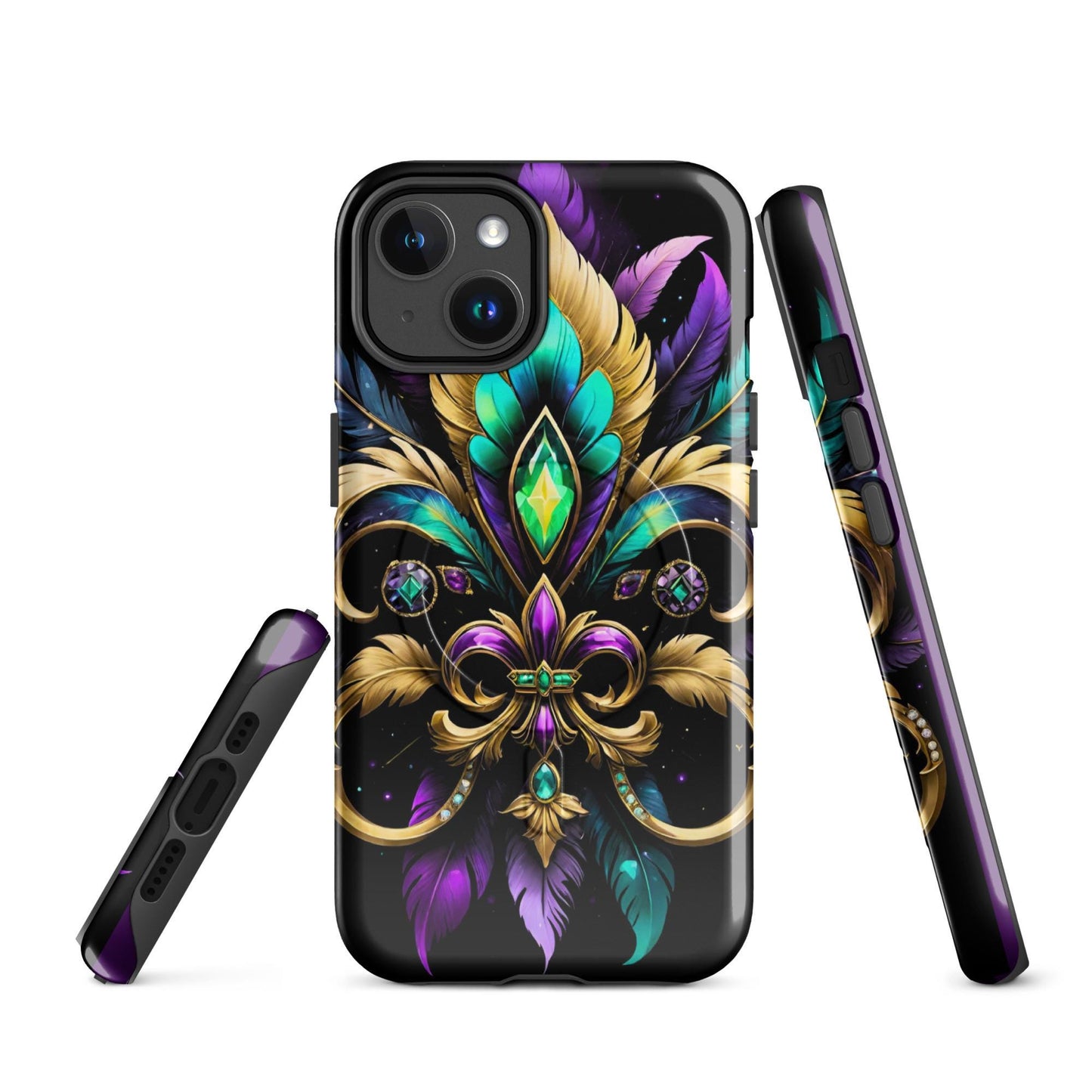 MagSafe® tough case for iPhone®, Mardi Gras cell phone Case, Mardi Gras iphone case, Mardi Gras Magsafe case, Mardi Gras Iphone 16 case,