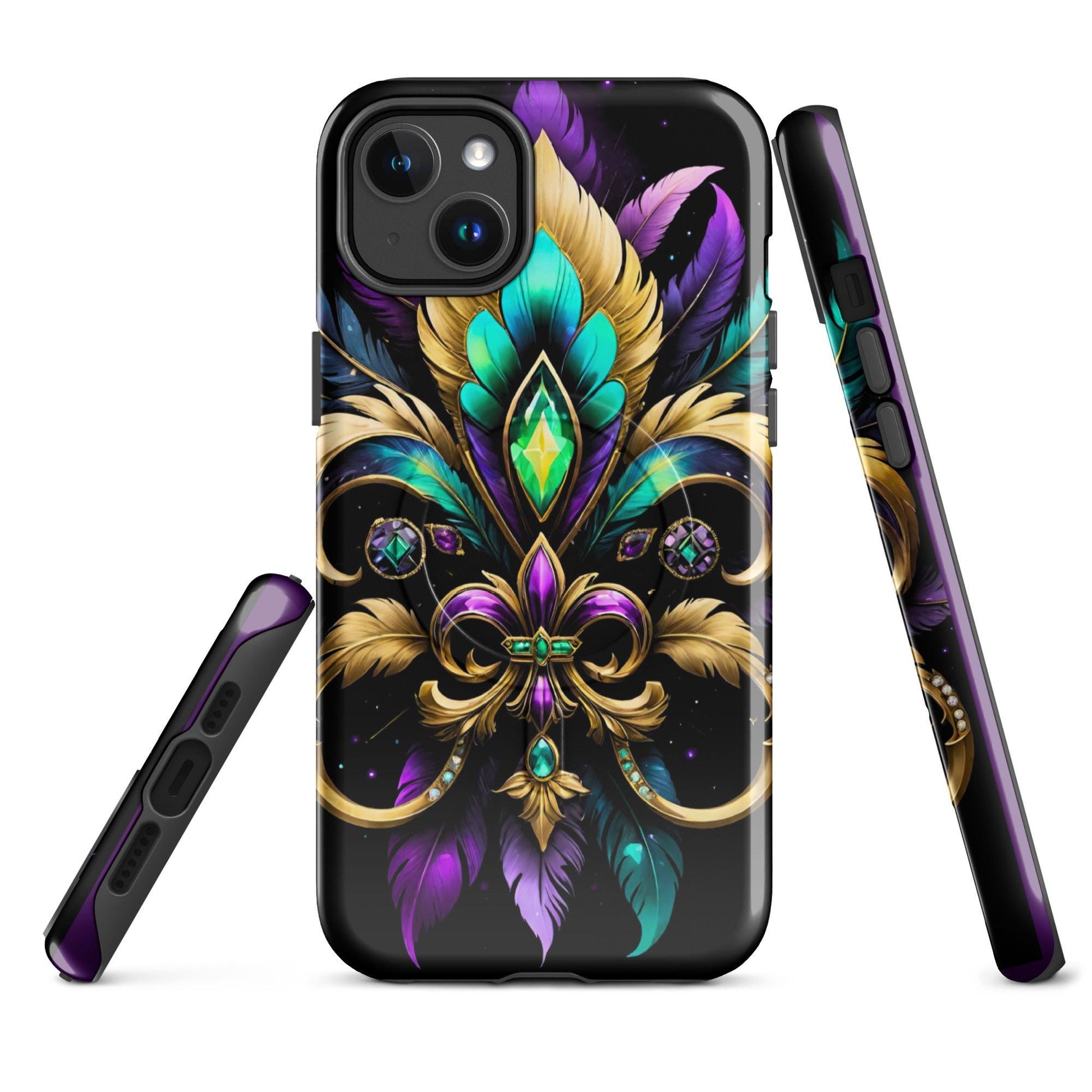 MagSafe® tough case for iPhone®, Mardi Gras cell phone Case, Mardi Gras iphone case, Mardi Gras Magsafe case, Mardi Gras Iphone 16 case,