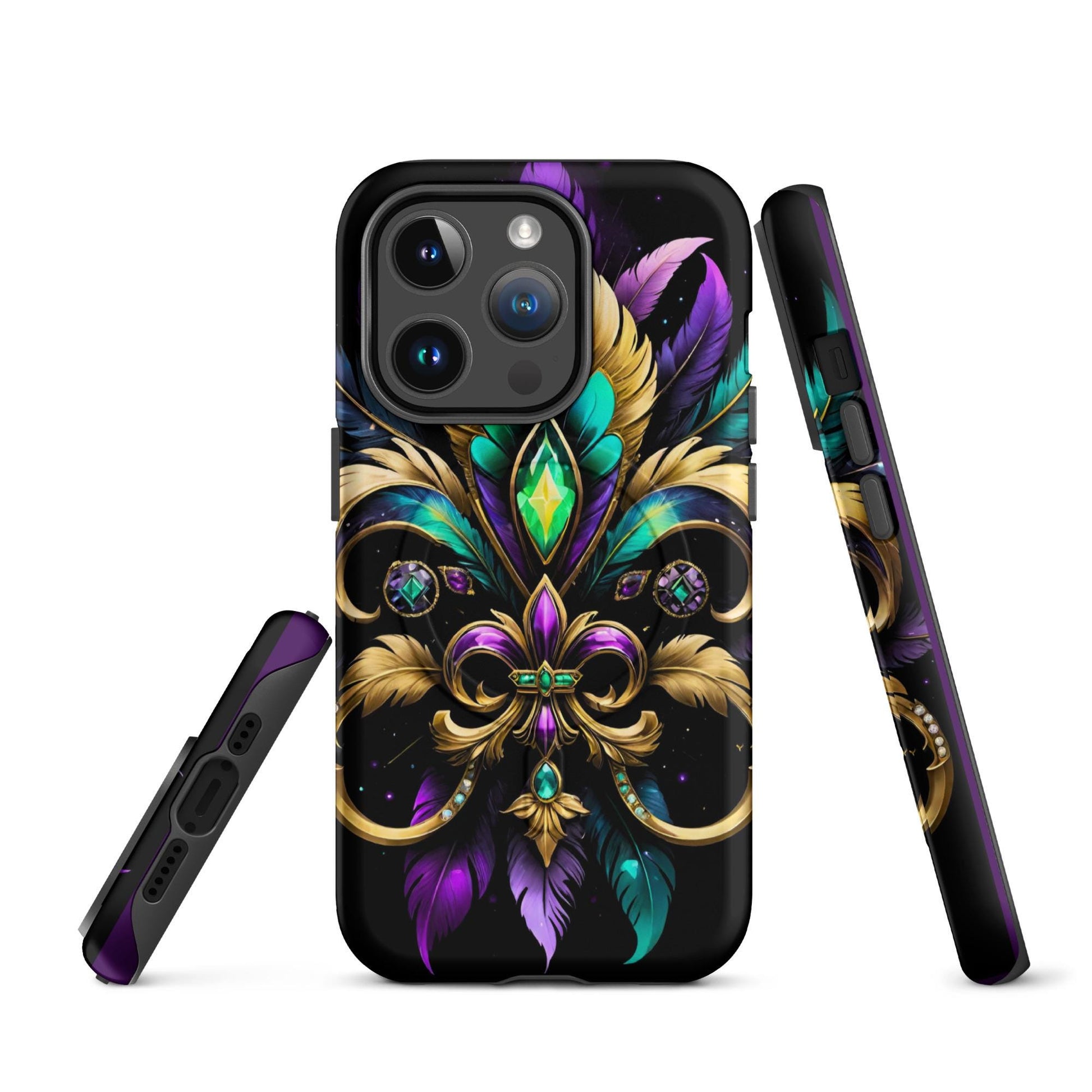 MagSafe® tough case for iPhone®, Mardi Gras cell phone Case, Mardi Gras iphone case, Mardi Gras Magsafe case, Mardi Gras Iphone 16 case,