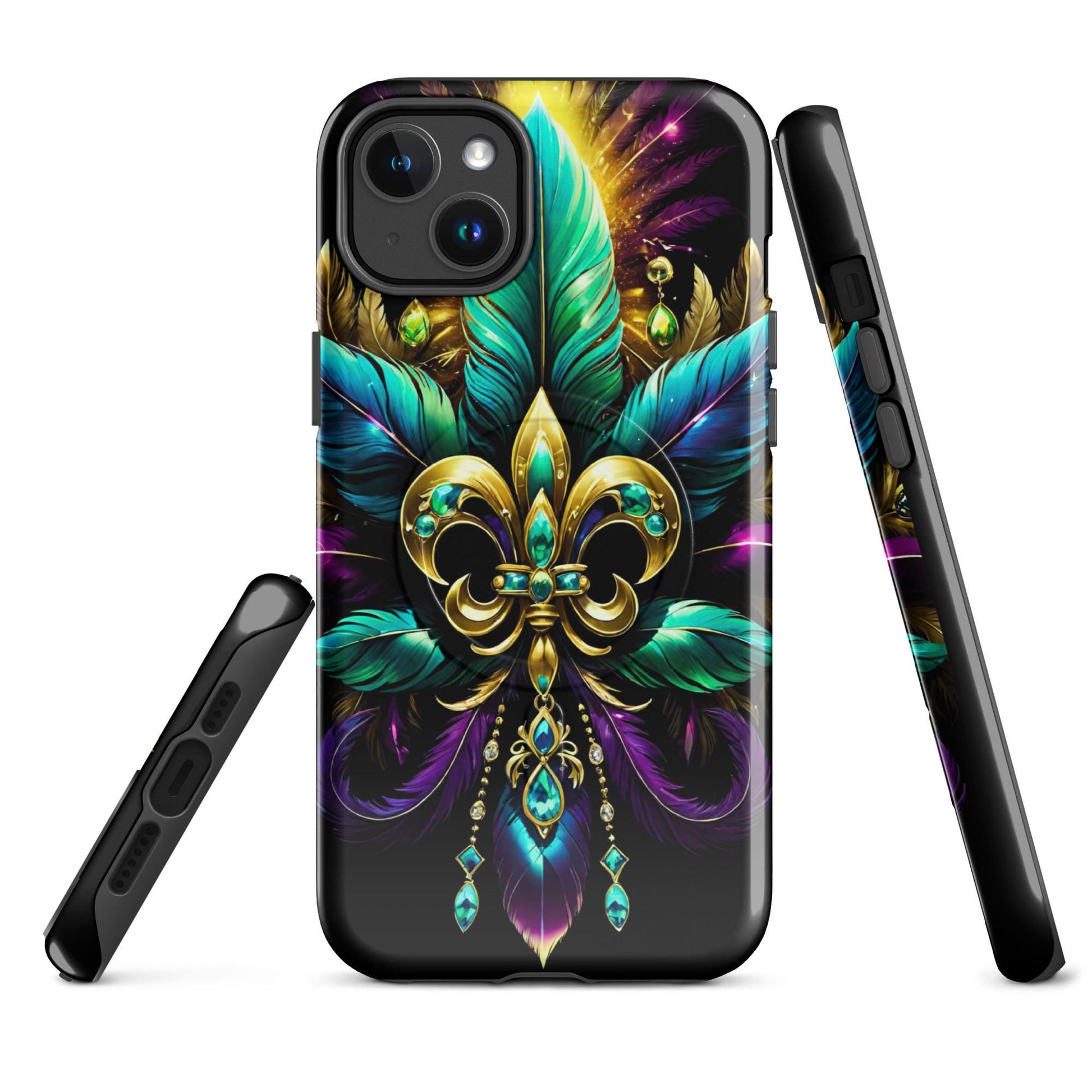 MagSafe® tough case for iPhone®, Mardi Gras cell phone Case, Mardi Gras iphone case, Mardi Gras Magsafe case, Mardi Gras Iphone 16 case,