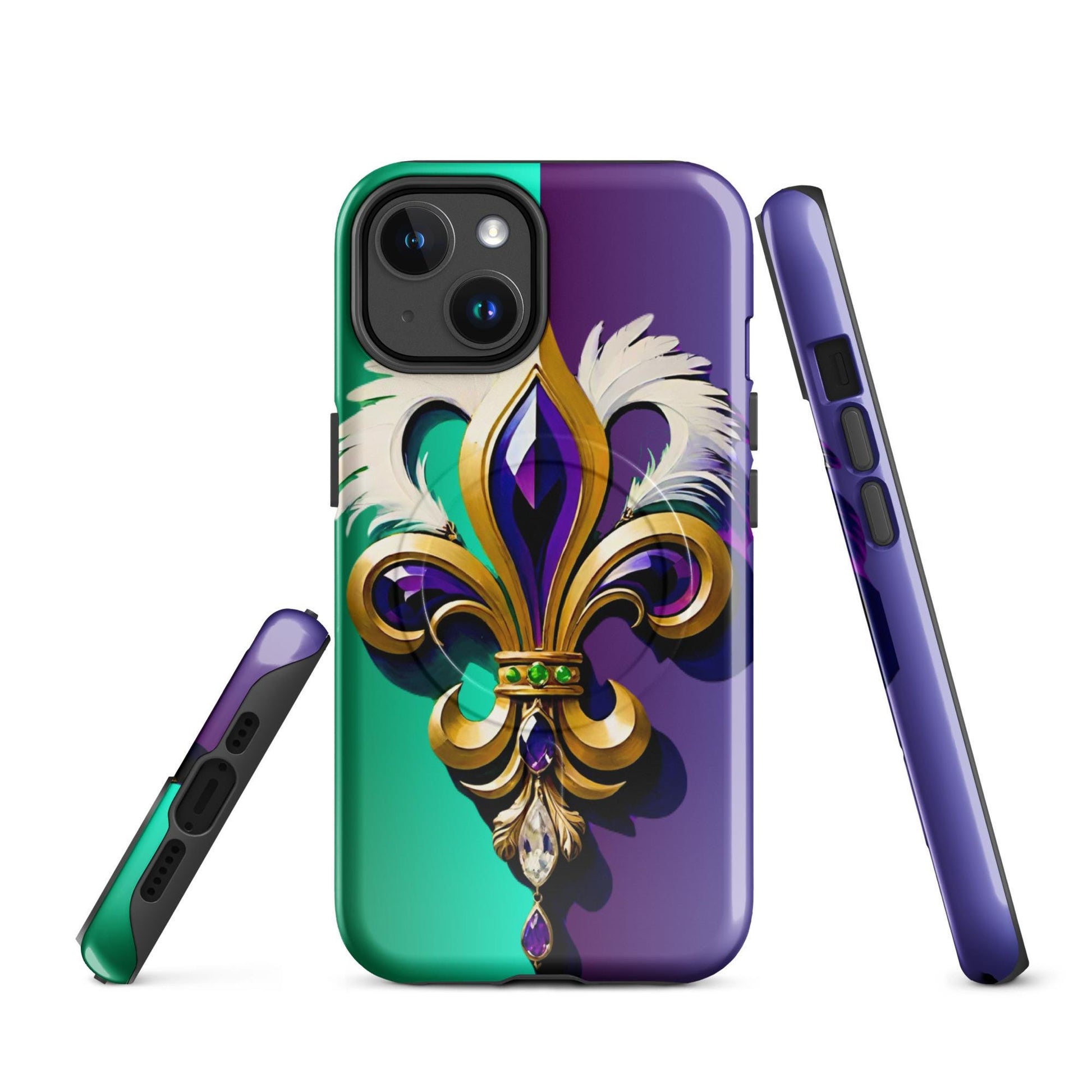 MagSafe® tough case for iPhone®, Mardi Gras cell phone Case, Mardi Gras iphone case, Mardi Gras Magsafe case, Mardi Gras Iphone 16 case,