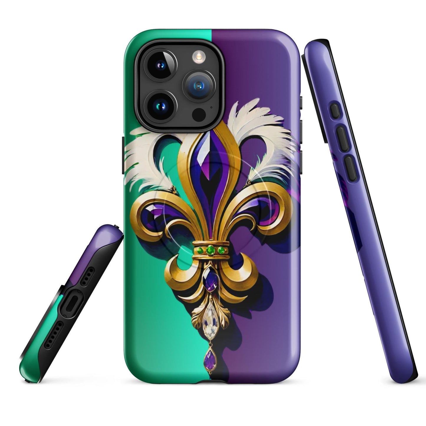 MagSafe® tough case for iPhone®, Mardi Gras cell phone Case, Mardi Gras iphone case, Mardi Gras Magsafe case, Mardi Gras Iphone 16 case,