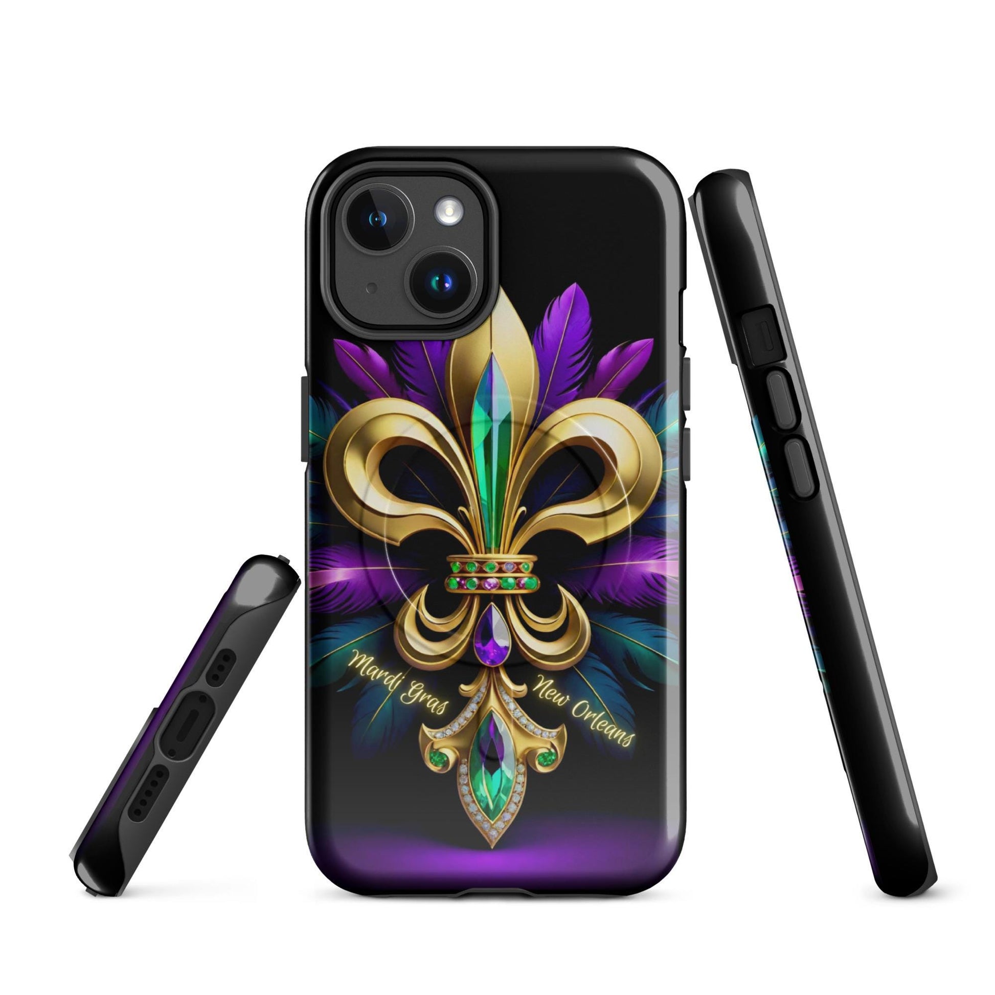 MagSafe® tough case for iPhone®, Mardi Gras cell phone Case, Mardi Gras iphone case, Mardi Gras Magsafe case, Mardi Gras Iphone 16 case,