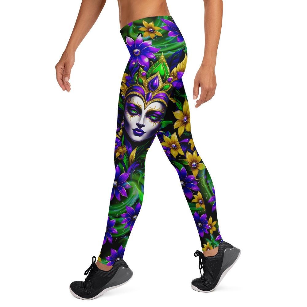 Mardi Gras Leggings, Mardi Gras, Mardi gras outfit, cool leggings, New Orleans leggings, carnival leggings,  Mardi Gras 2025, unique