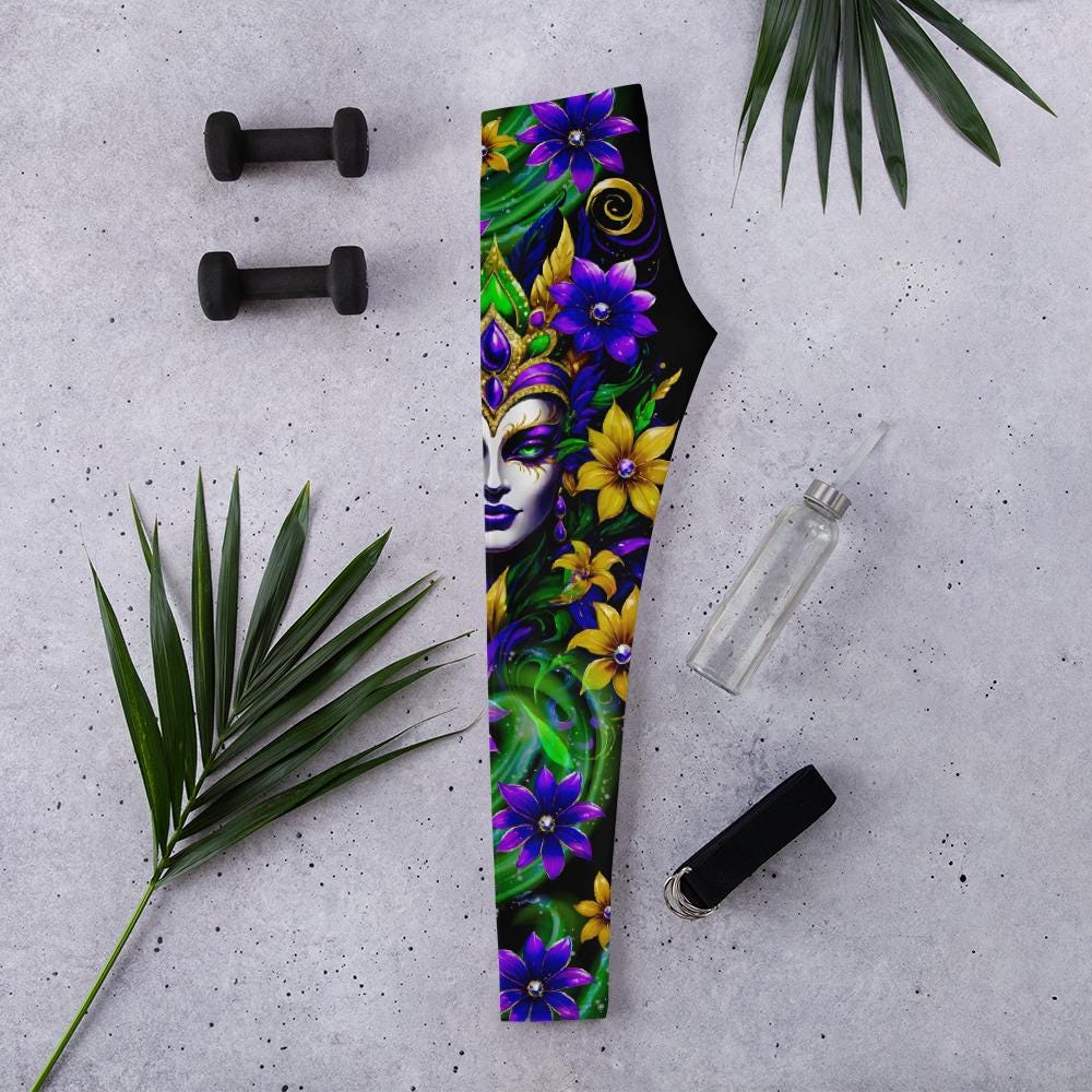 Mardi Gras Leggings, Mardi Gras, Mardi gras outfit, cool leggings, New Orleans leggings, carnival leggings,  Mardi Gras 2025, unique