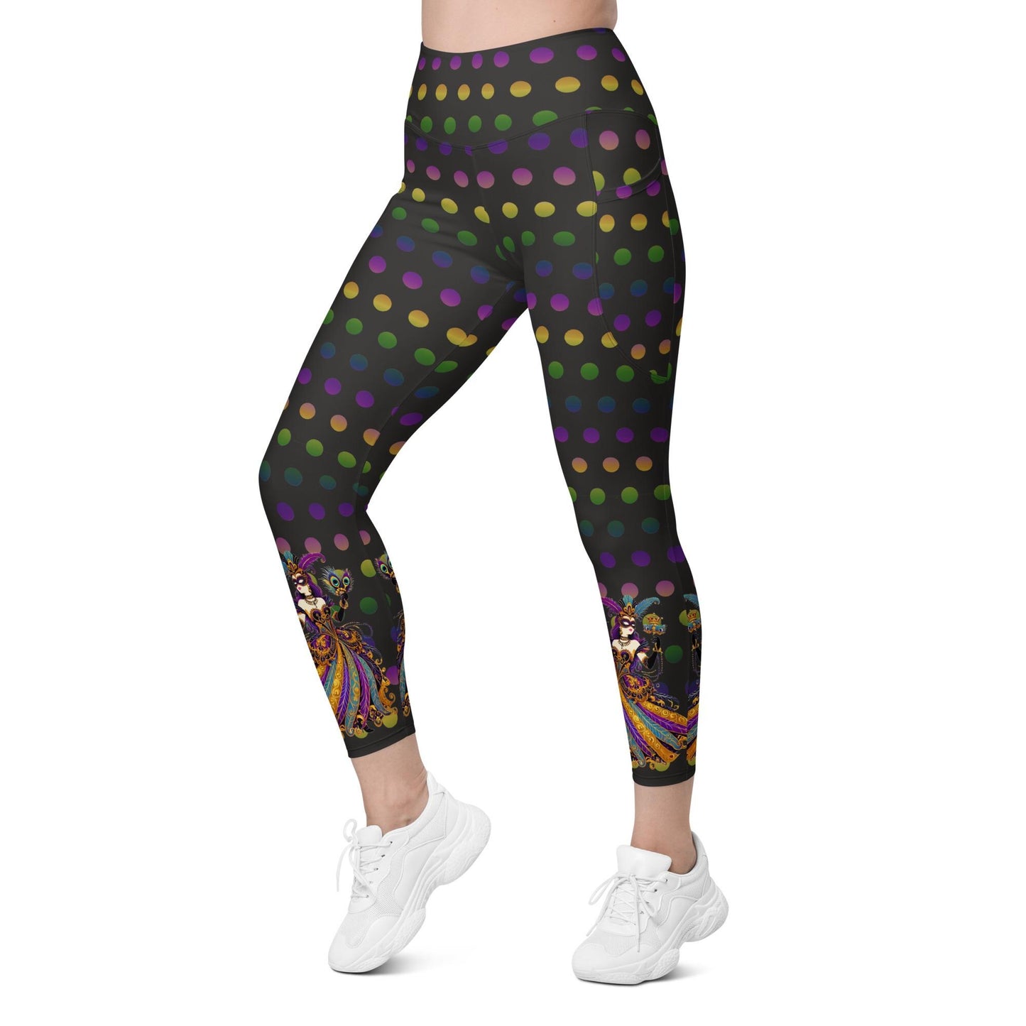 Mardi Gras leggings with pockets, Mardi Gras leggings, New Orleans leggings, Nola legging, Mardi gras, Mardi Gras, Carnival , Mardi