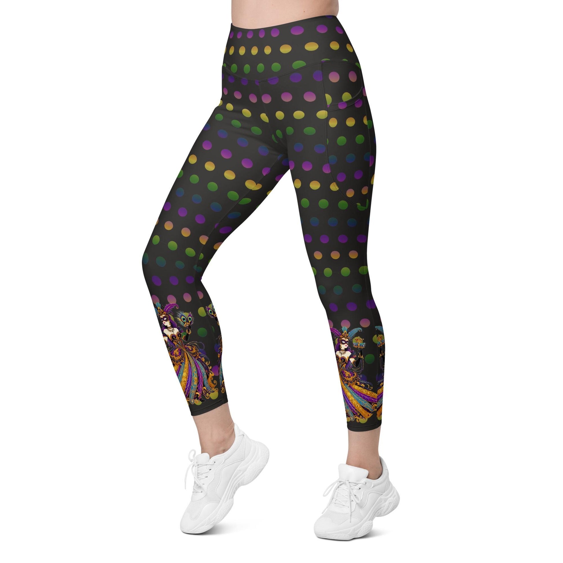 Mardi Gras leggings with pockets, Mardi Gras leggings, New Orleans leggings, Nola legging, Mardi gras, Mardi Gras, Carnival , Mardi