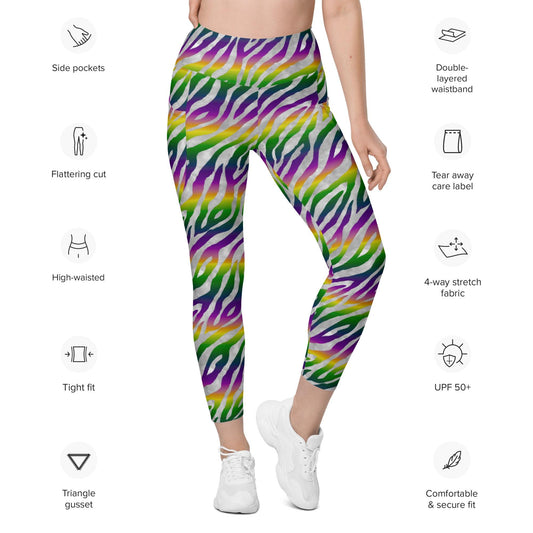 Mardi Gras leggings with pockets, Mardi Gras leggings, New Orleans leggings, Nola legging, Mardi gras, Mardi Gras, Carnival , Mardi