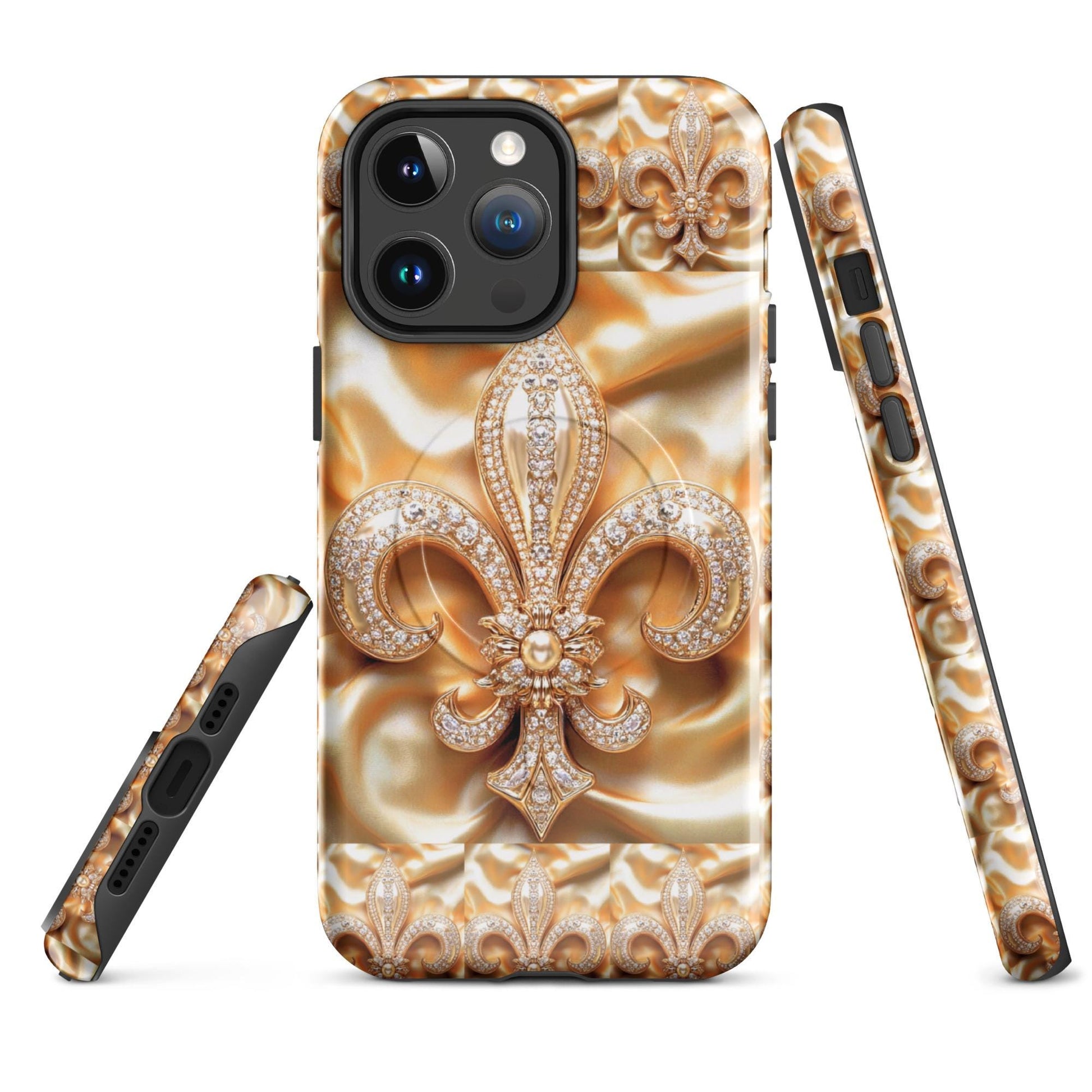 MagSafe® tough case for iPhone®, Mardi Gras , New Orleans, Nola, Fleur de lis, Carnival phone Case, Iphone 16, Iphone 16 max, iphone 16 pro