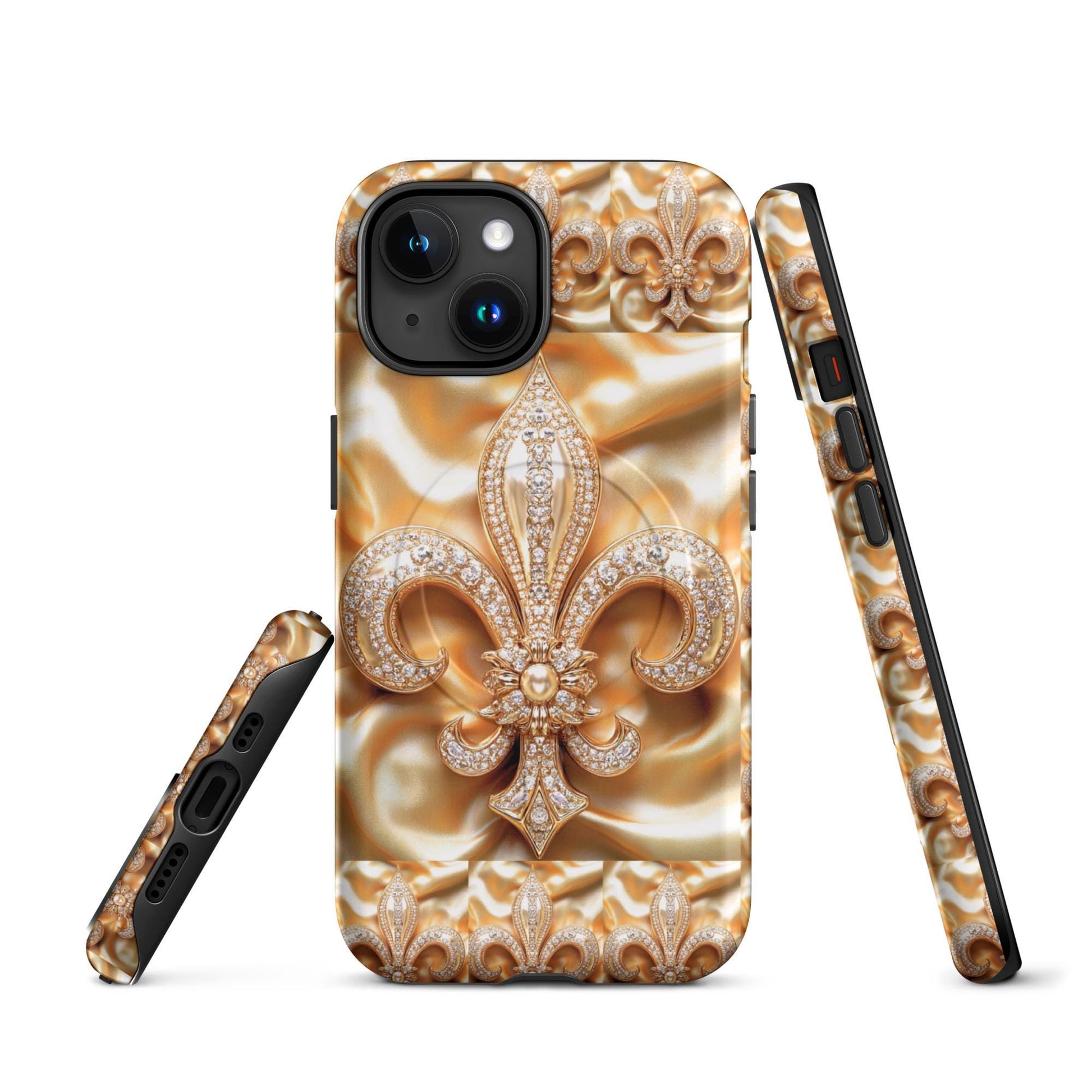 MagSafe® tough case for iPhone®, Mardi Gras , New Orleans, Nola, Fleur de lis, Carnival phone Case, Iphone 16, Iphone 16 max, iphone 16 pro
