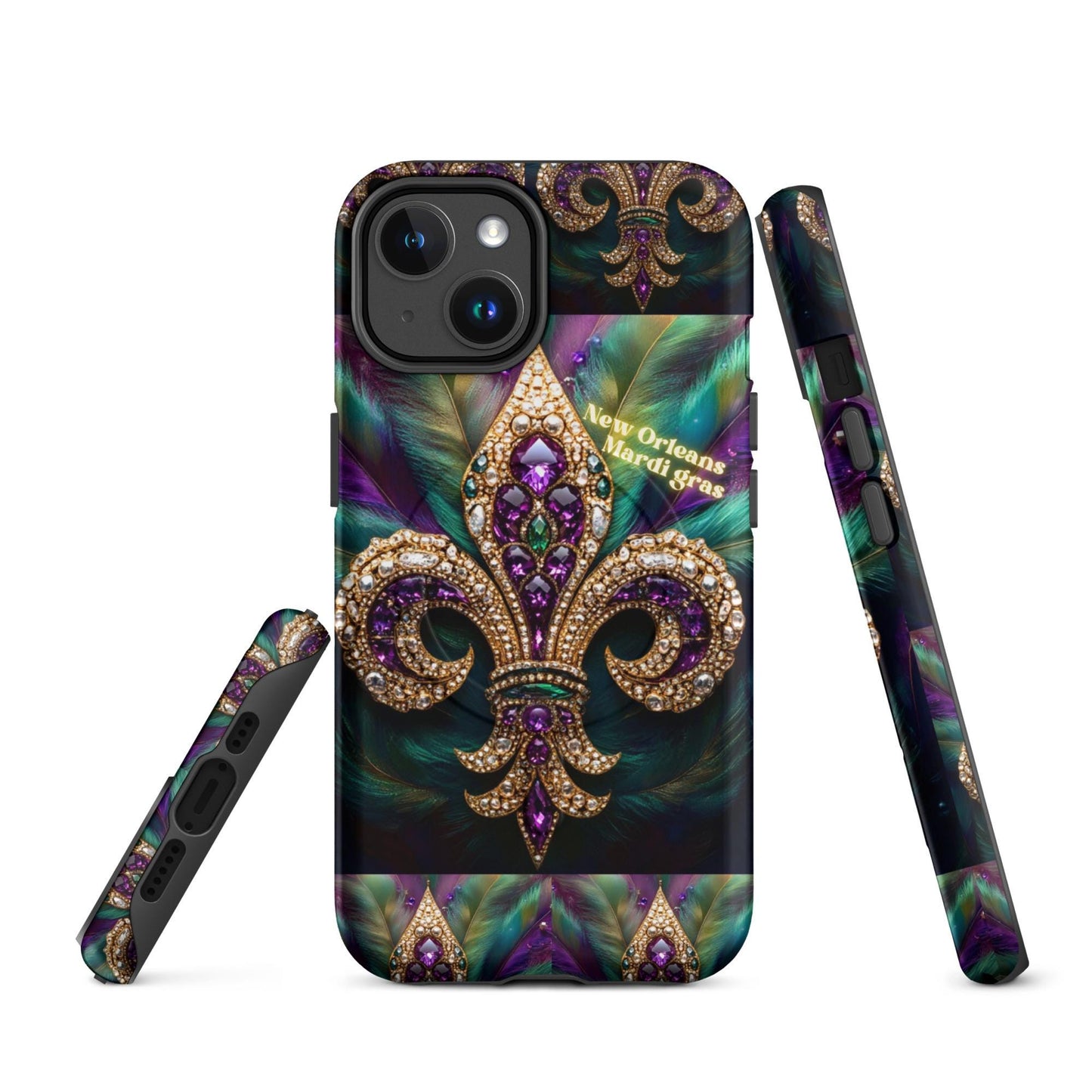 MagSafe® tough case for iPhone®, Mardi Gras cell phone Case, Mardi Gras iphone case, Mardi Gras Magsafe case, Mardi Gras Iphone 16 case,