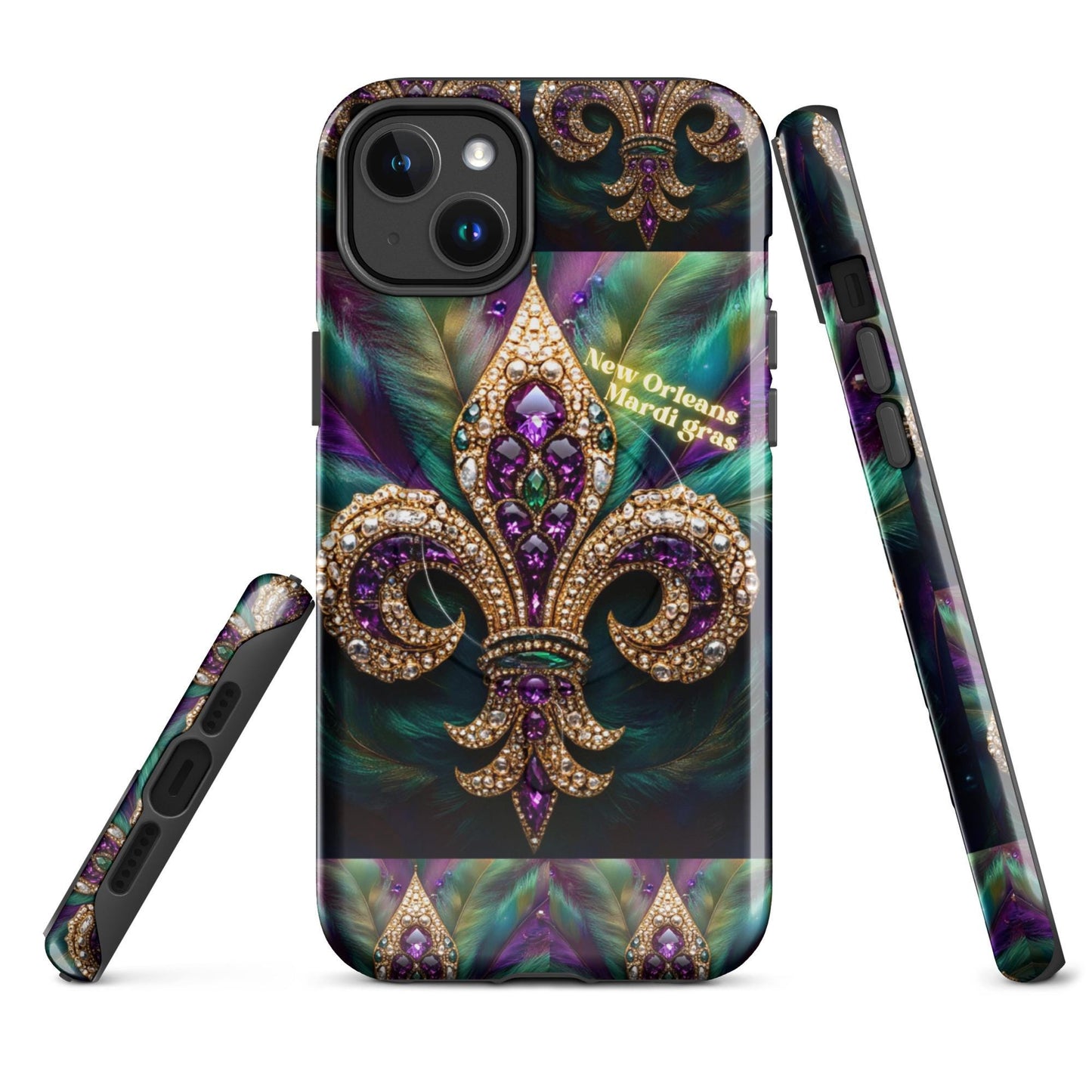 MagSafe® tough case for iPhone®, Mardi Gras cell phone Case, Mardi Gras iphone case, Mardi Gras Magsafe case, Mardi Gras Iphone 16 case,