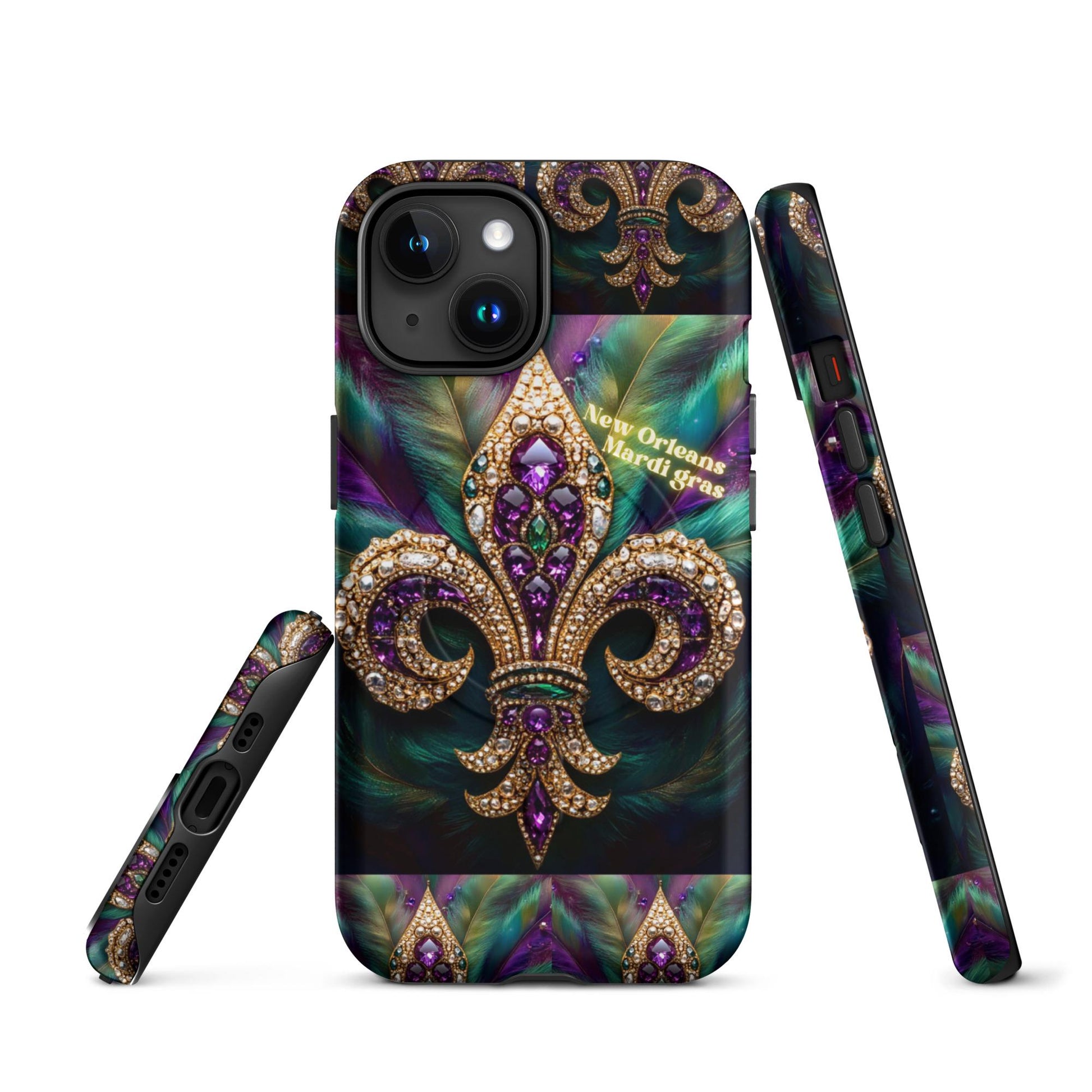 MagSafe® tough case for iPhone®, Mardi Gras cell phone Case, Mardi Gras iphone case, Mardi Gras Magsafe case, Mardi Gras Iphone 16 case,